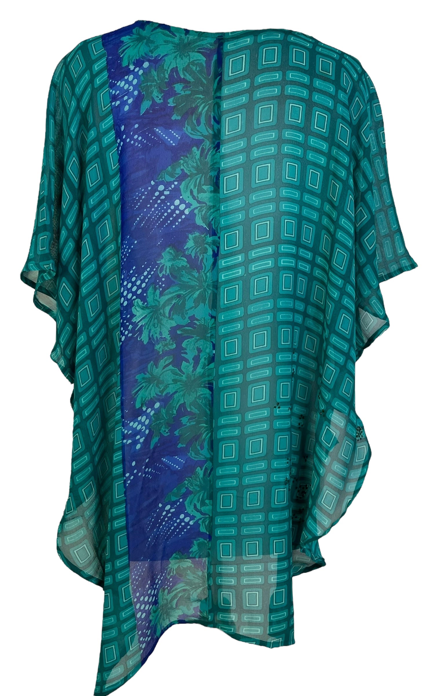 PRG7046 Sheer Sheer Avatar Pure Silk Waterfall Top