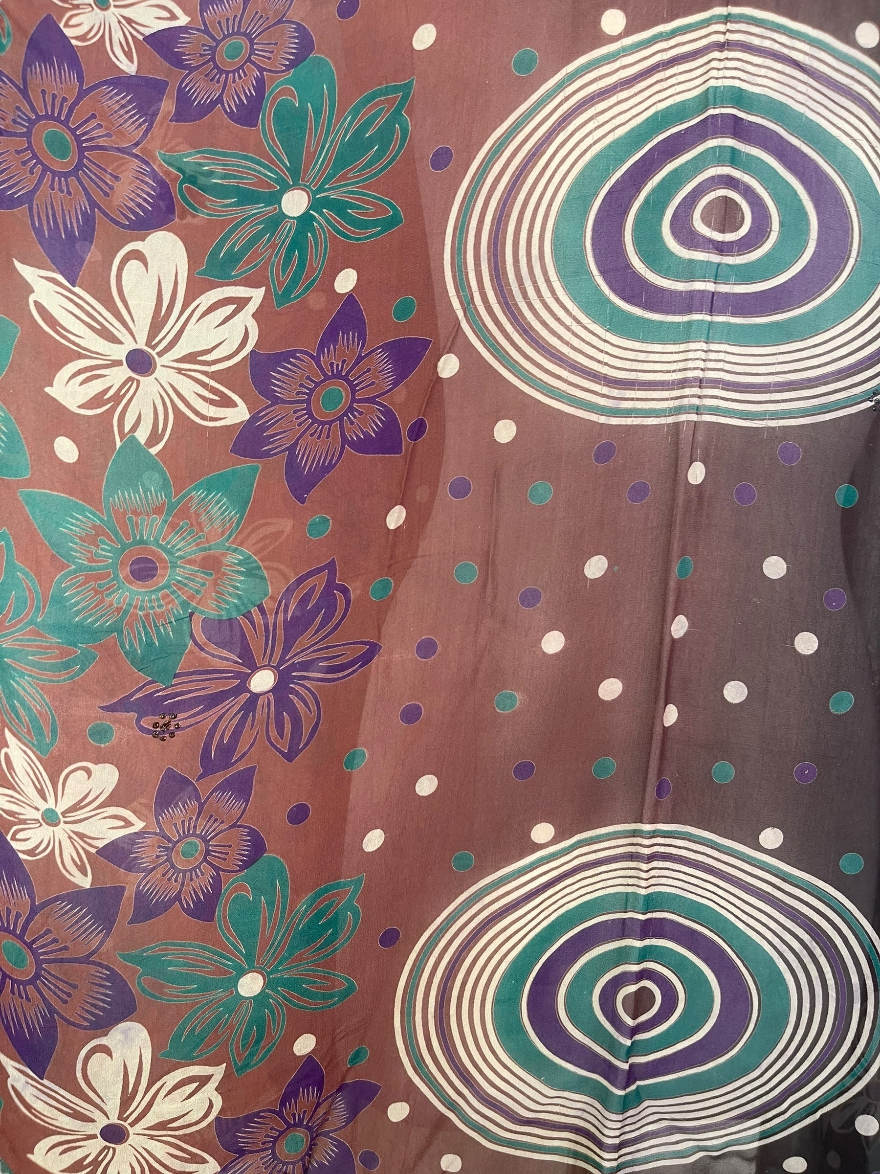 PRG7358 Sheer Wabi Sabi Pure Silk Short Kaftan Tunic Without Slits