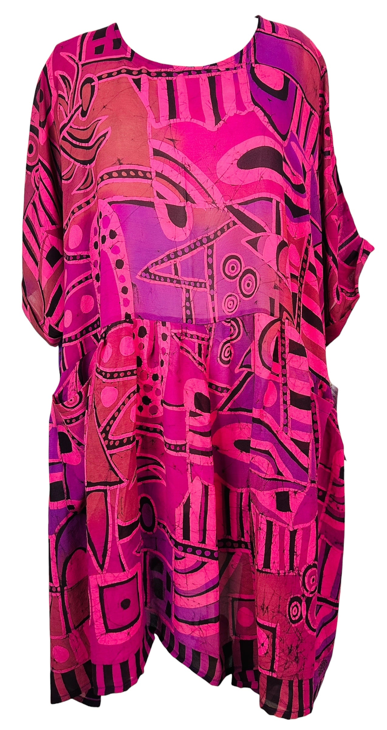 PRG8427 Sheer Avatar Pure Silk Boxy Babydoll Dress