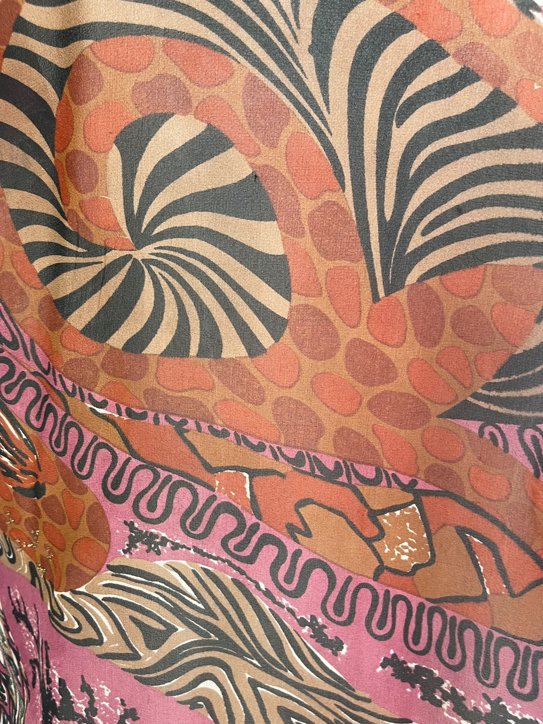 PRG6422 Sheer Avatar Pure Silk Side Slit Top