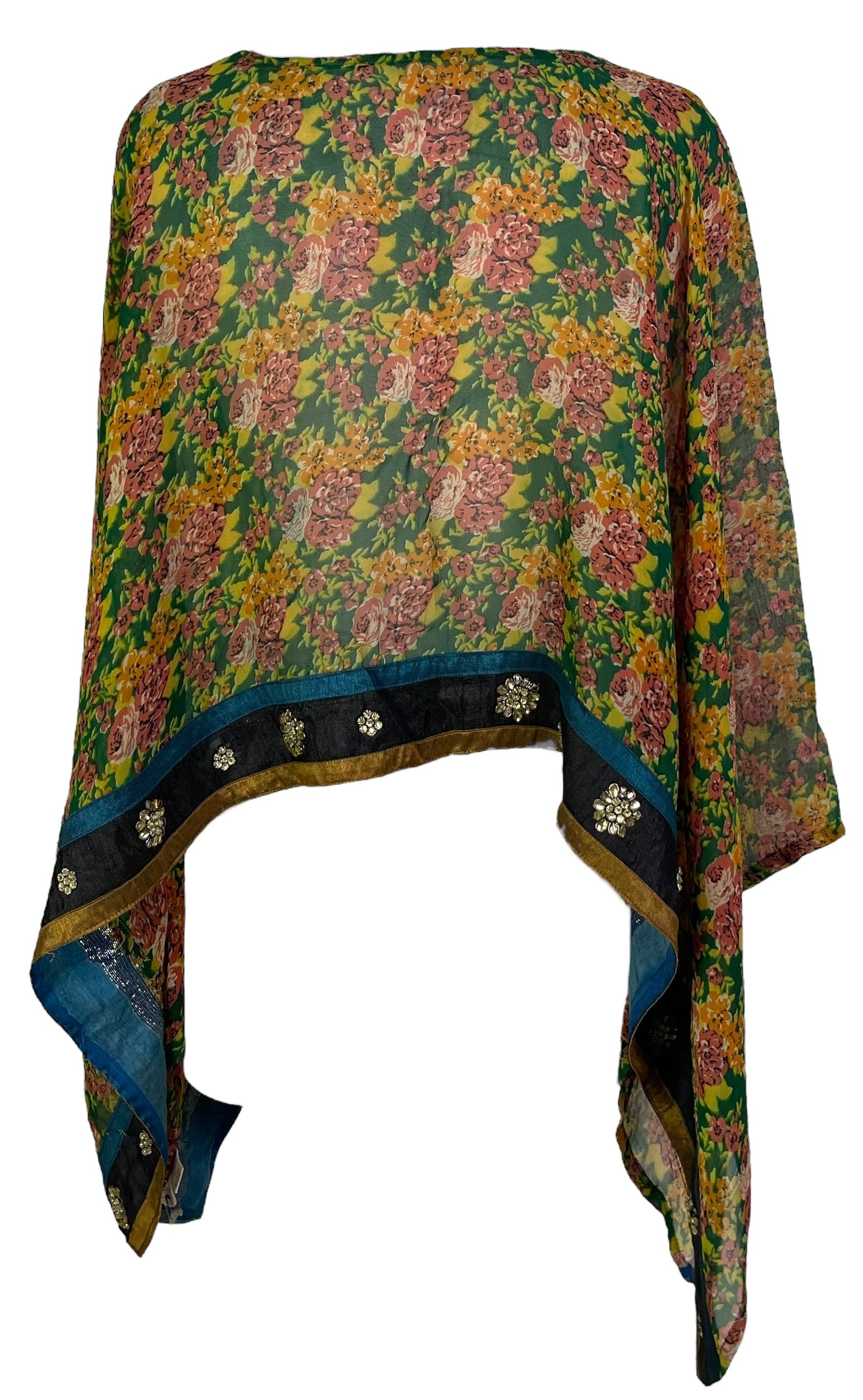 PRG6899 Sheer Avatar Pure Silk Capelet Poncho