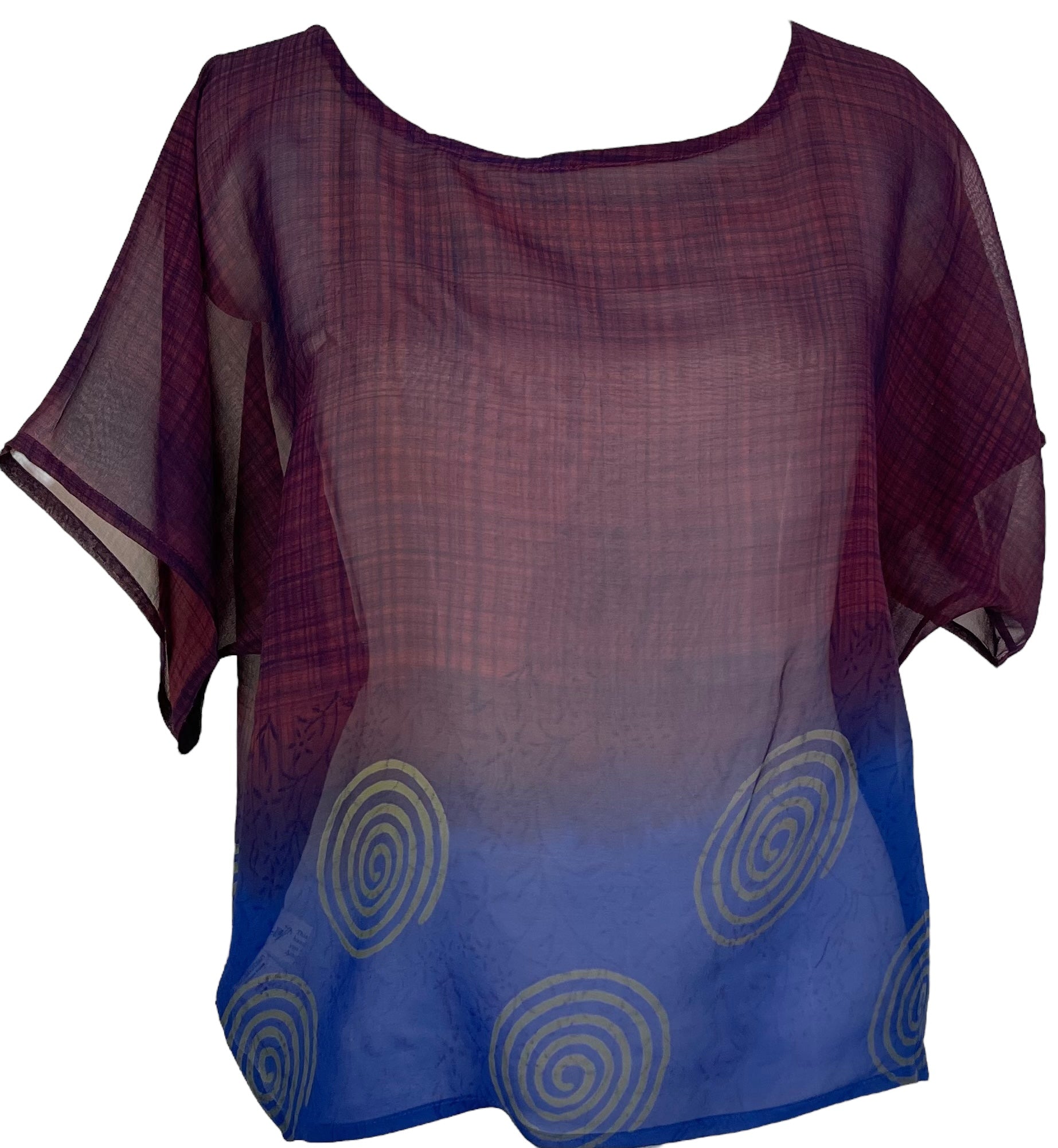 PRG6507 Sheer Wabi Sabi Pure Silk Boxy Top