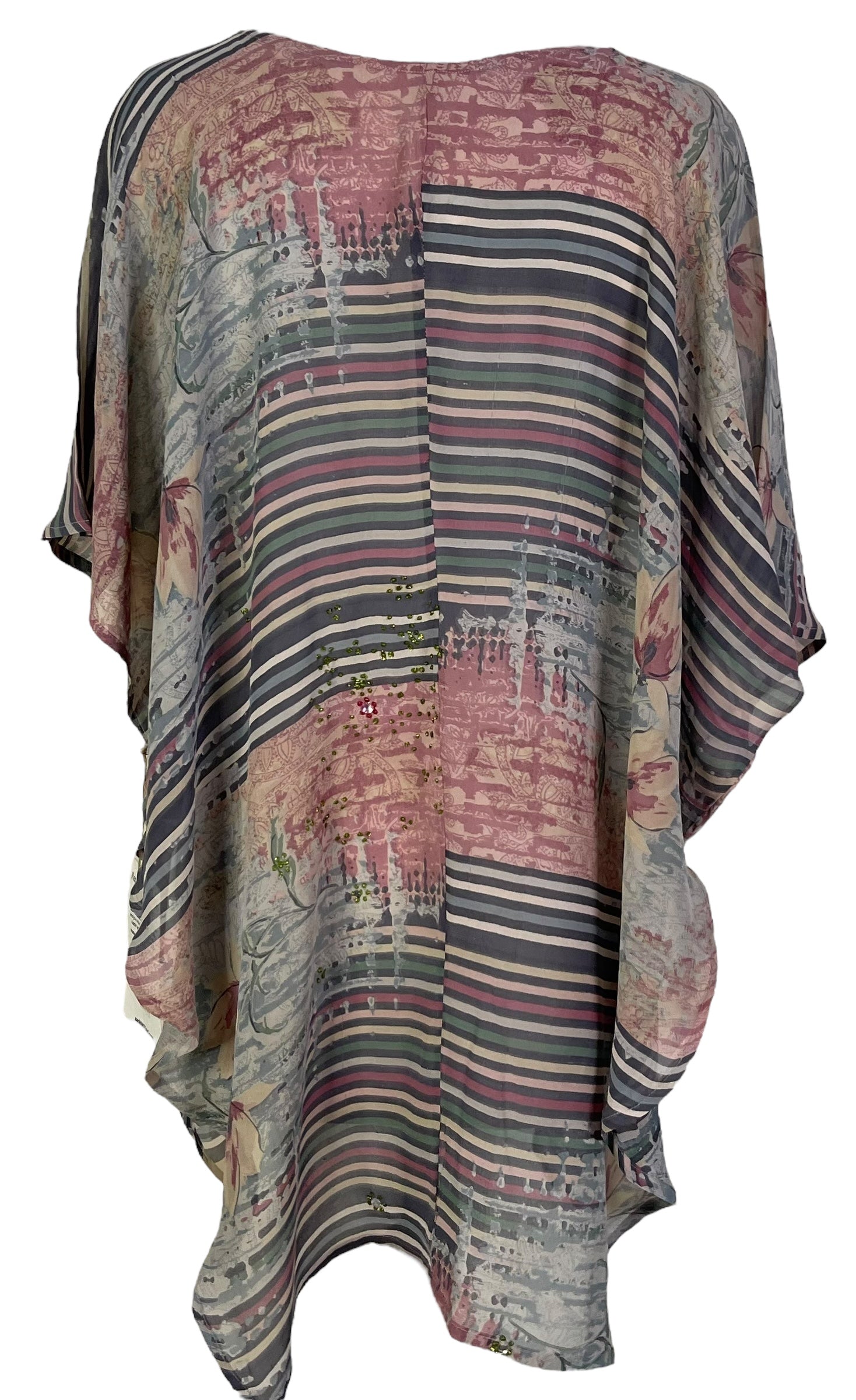 PRG6846 Sheer Avatar Pure Silk Waterfall Top