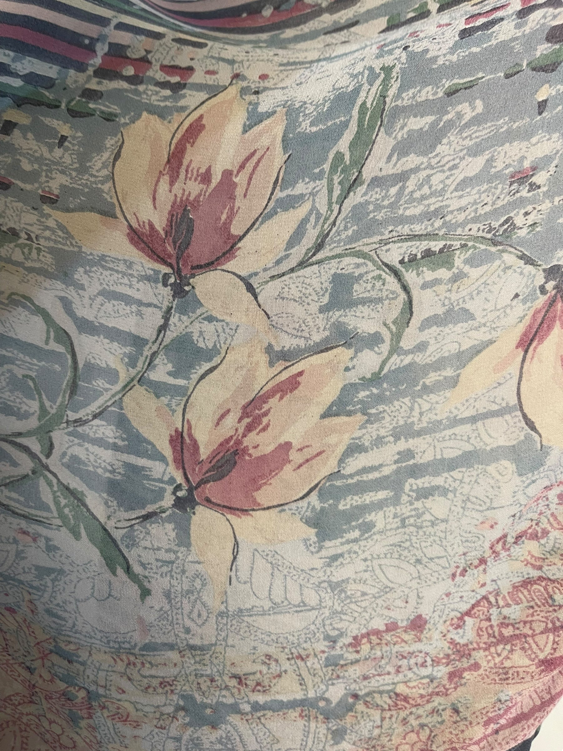 PRG6846 Sheer Avatar Pure Silk Waterfall Top