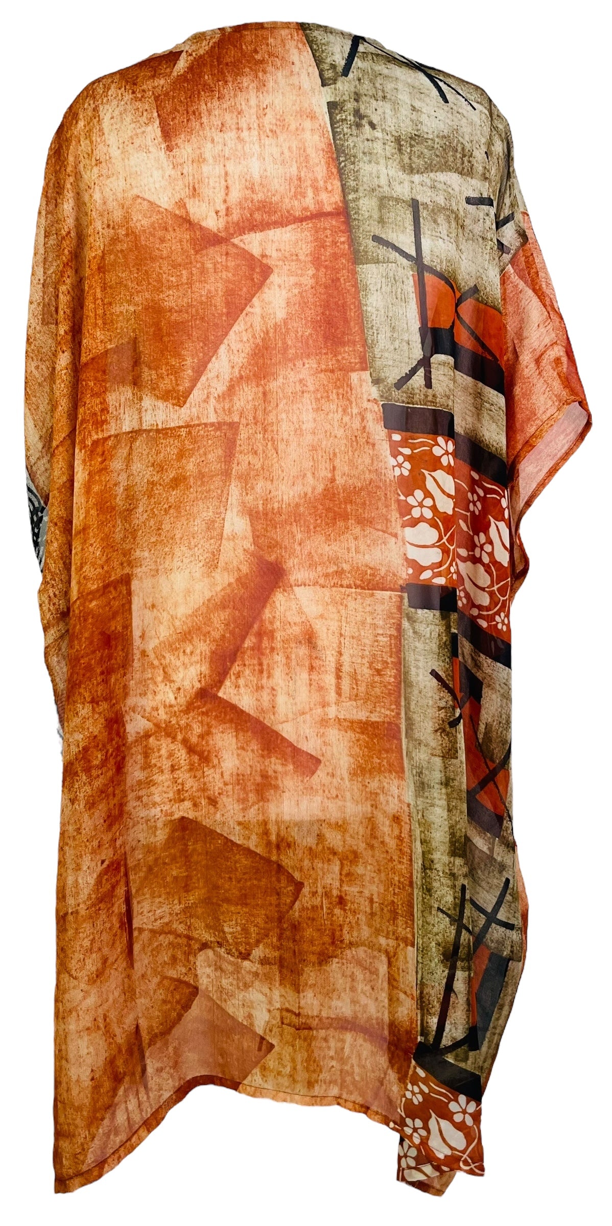 PRG7483 Sheer Avatar Pure Silk Midi Length Kaftan