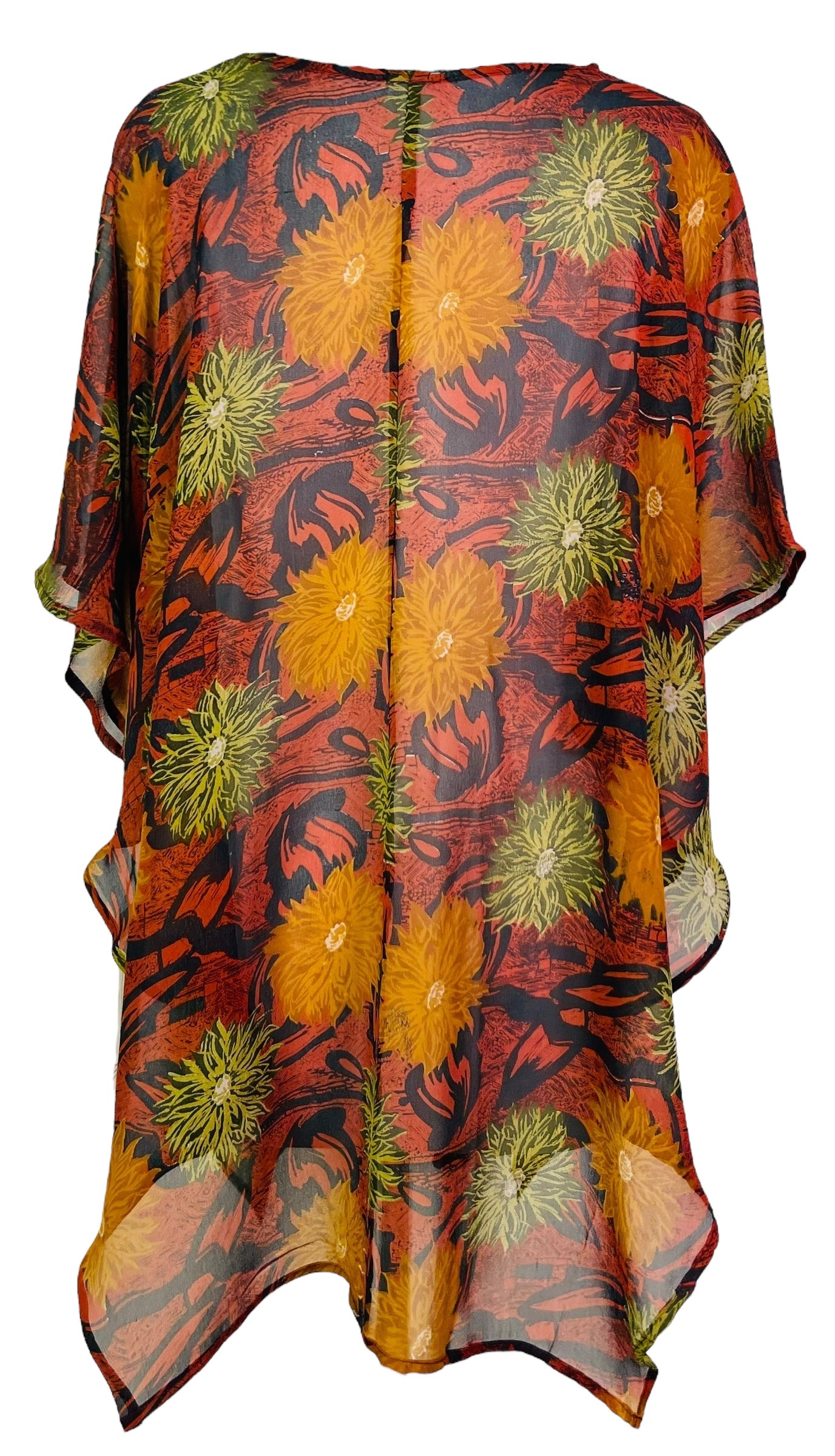 PRG7571 Sheer Avatar Pure Silk Waterfall Top