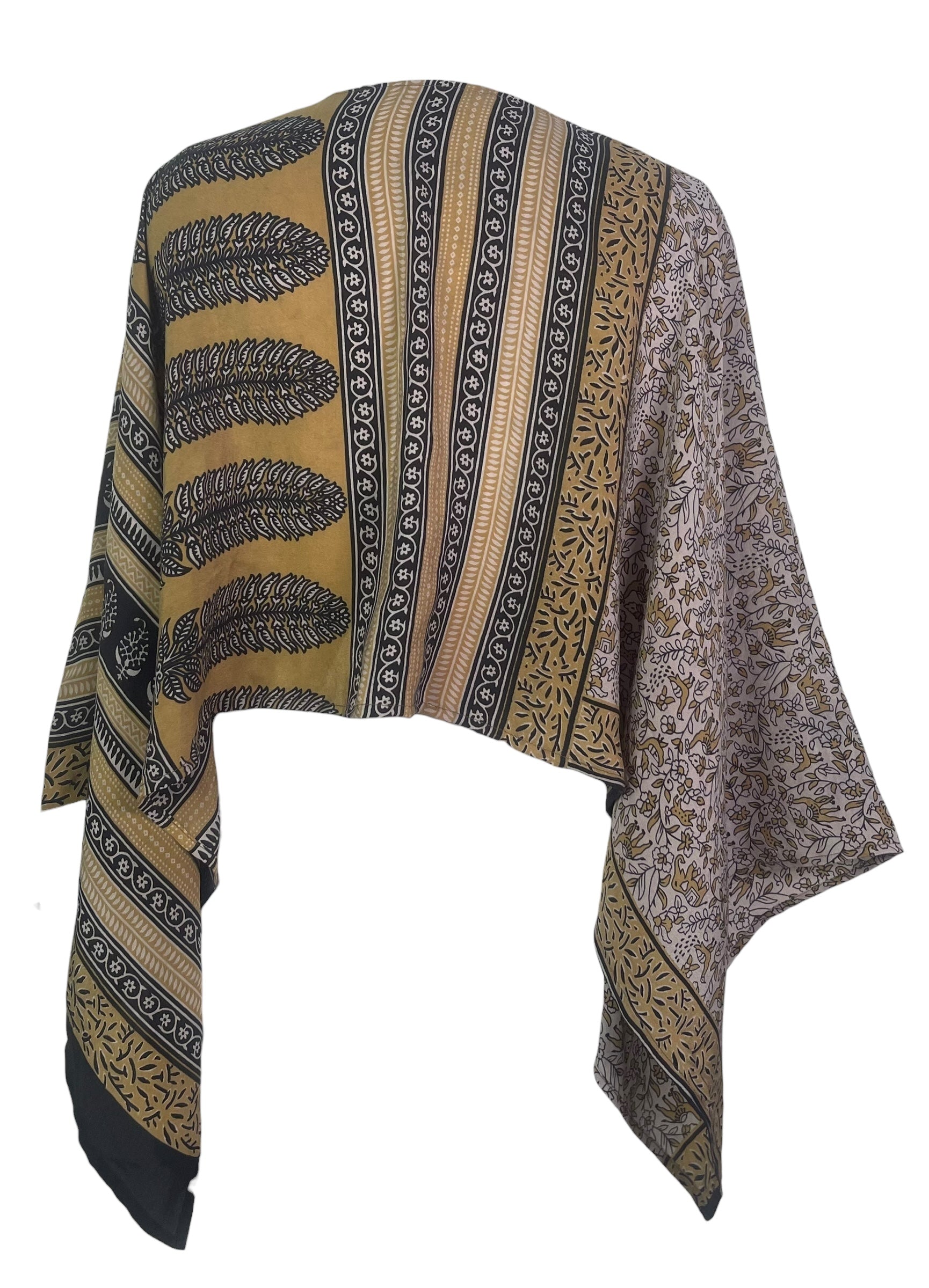 PREVIEW PRC8503 Avatar Pure Silk Capelet Poncho by FEBRUARY2026 – Handmade ethical Poncho from sariKNOTsari using upcycled silk. Designed in Canada for travel and slow fashion, loved from Toronto to LA to Sydney.