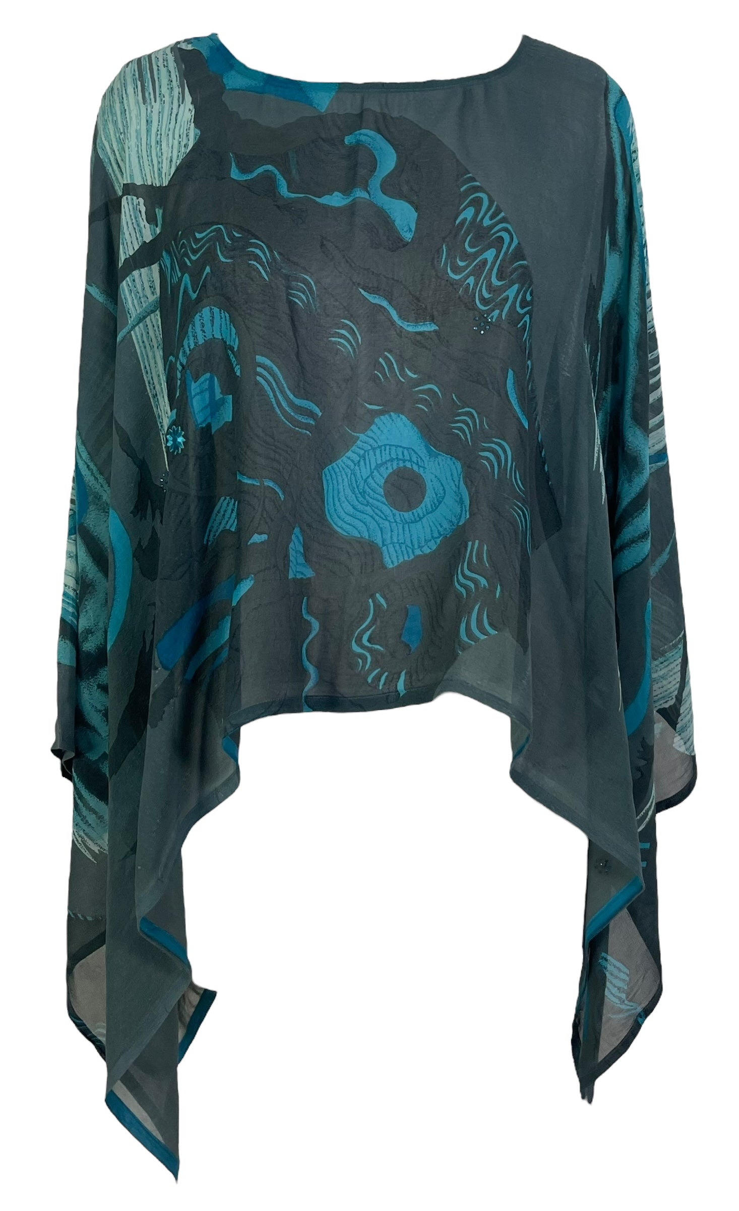 PREVIEW PRG8711 Sheer Pure Silk Wabi Sabi Capelet Poncho