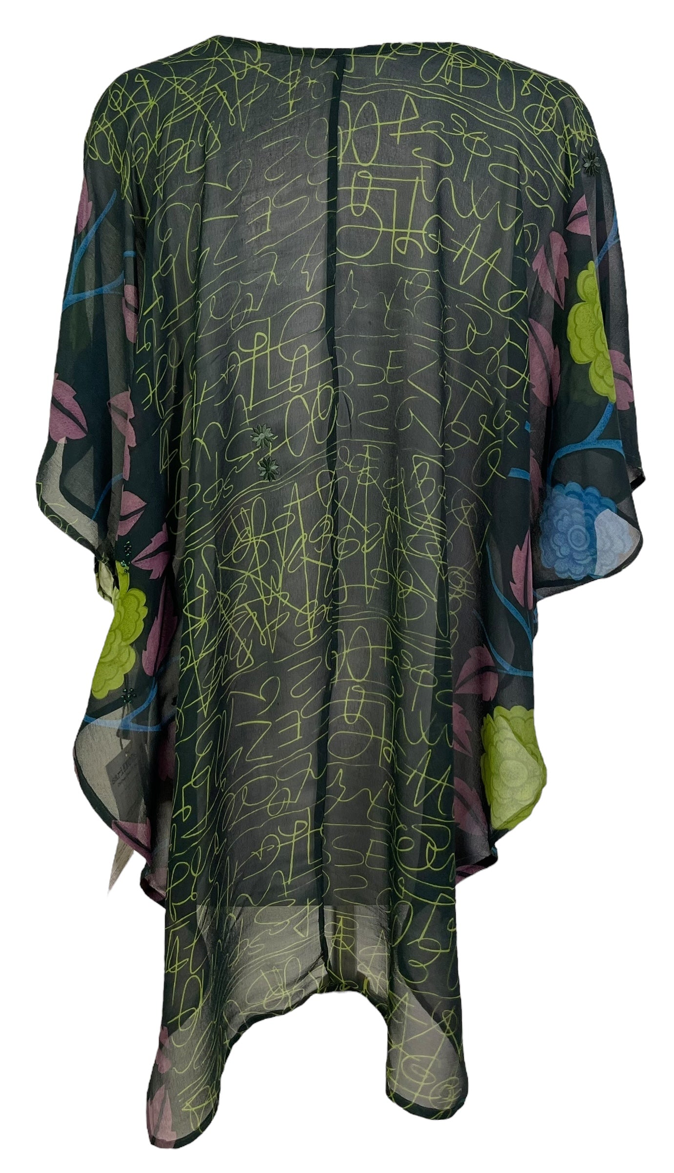 PRG7098 Sheer Sheer Avatar Pure Silk Waterfall Top