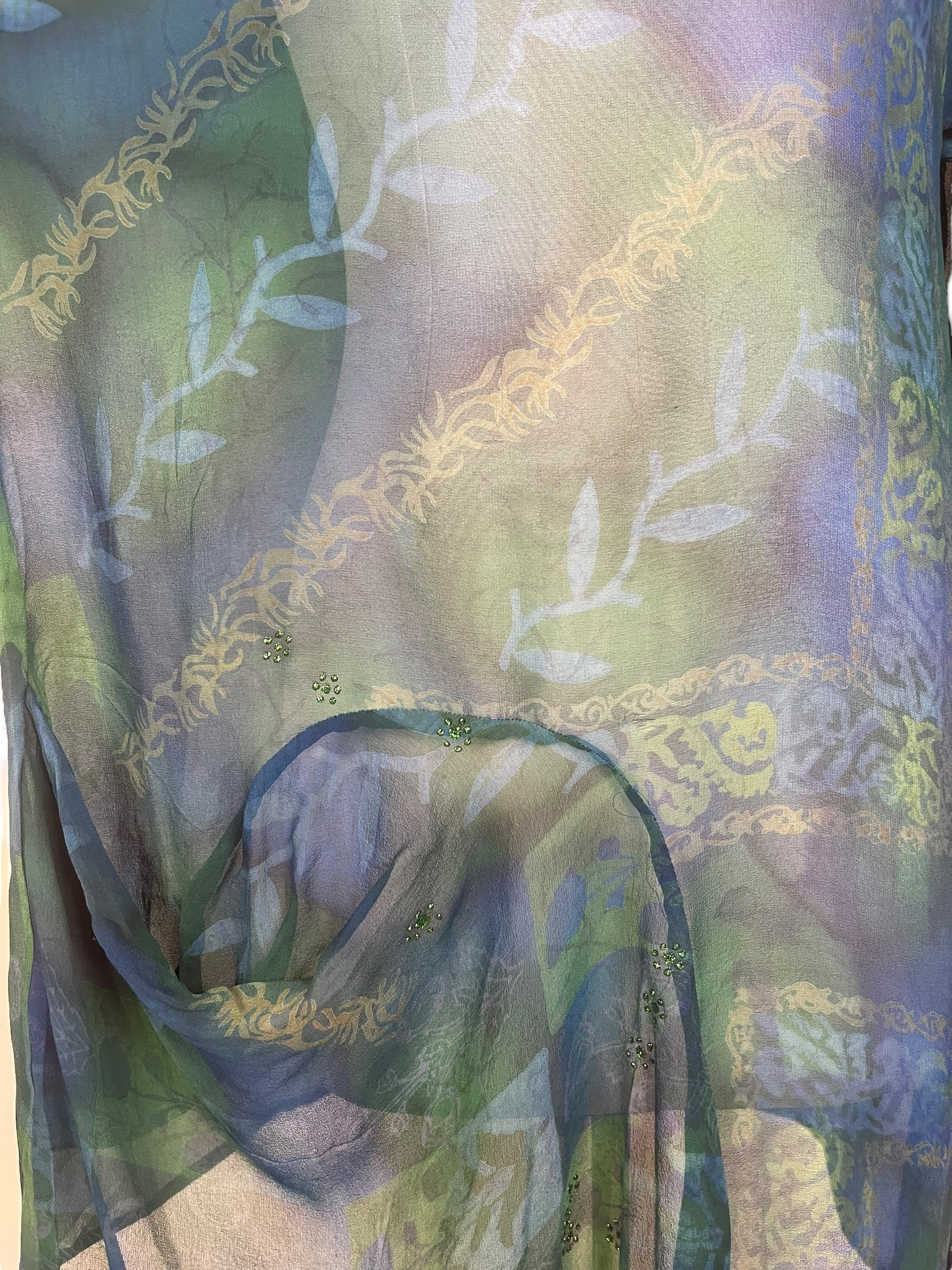 PRG7785 Sheer Avatar Pure Silk Self Pocket Tunic Dress