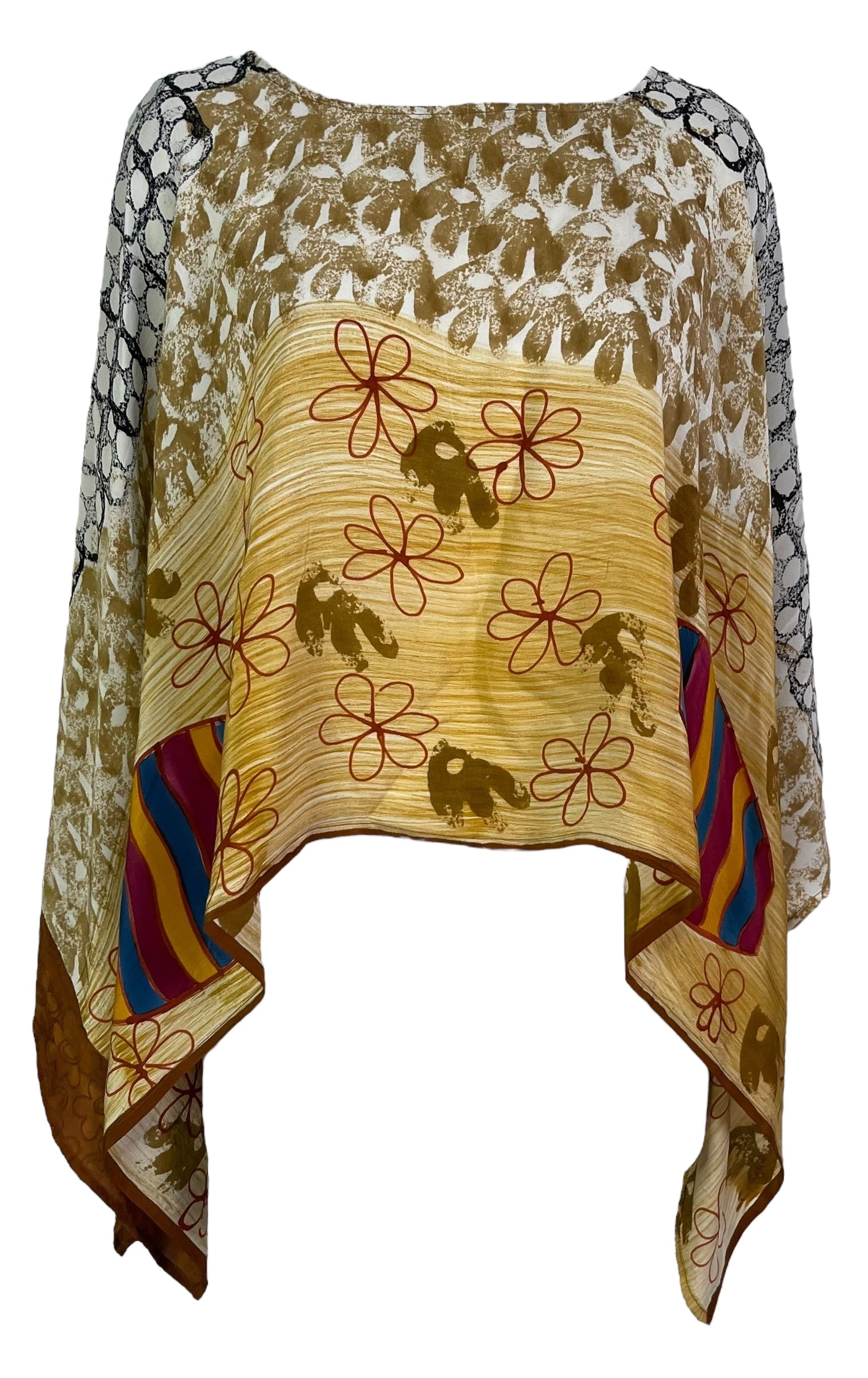 PRC7301 Avatar Pure Silk Capelet Poncho