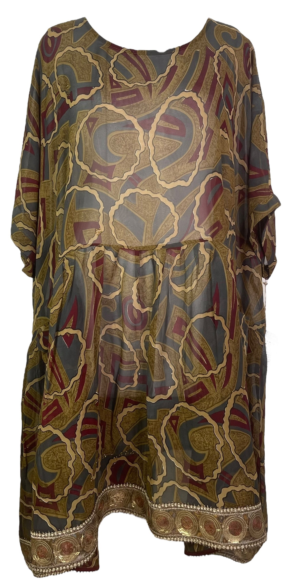 PRG7738 Sheer Avatar Pure Silk Boxy Babydoll Dress