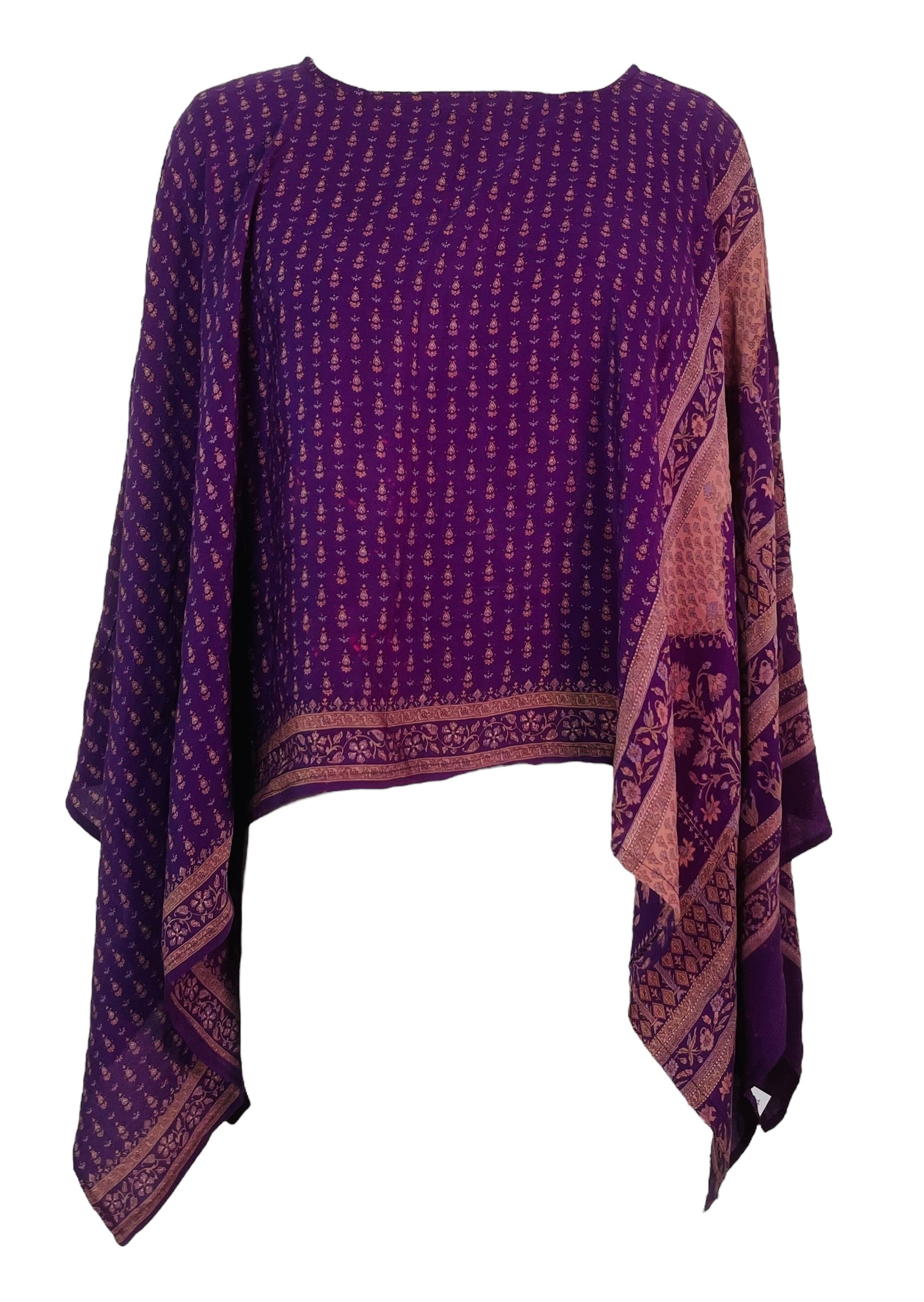 PRC7849 Wabi Sabi Pure Silk Capelet Poncho