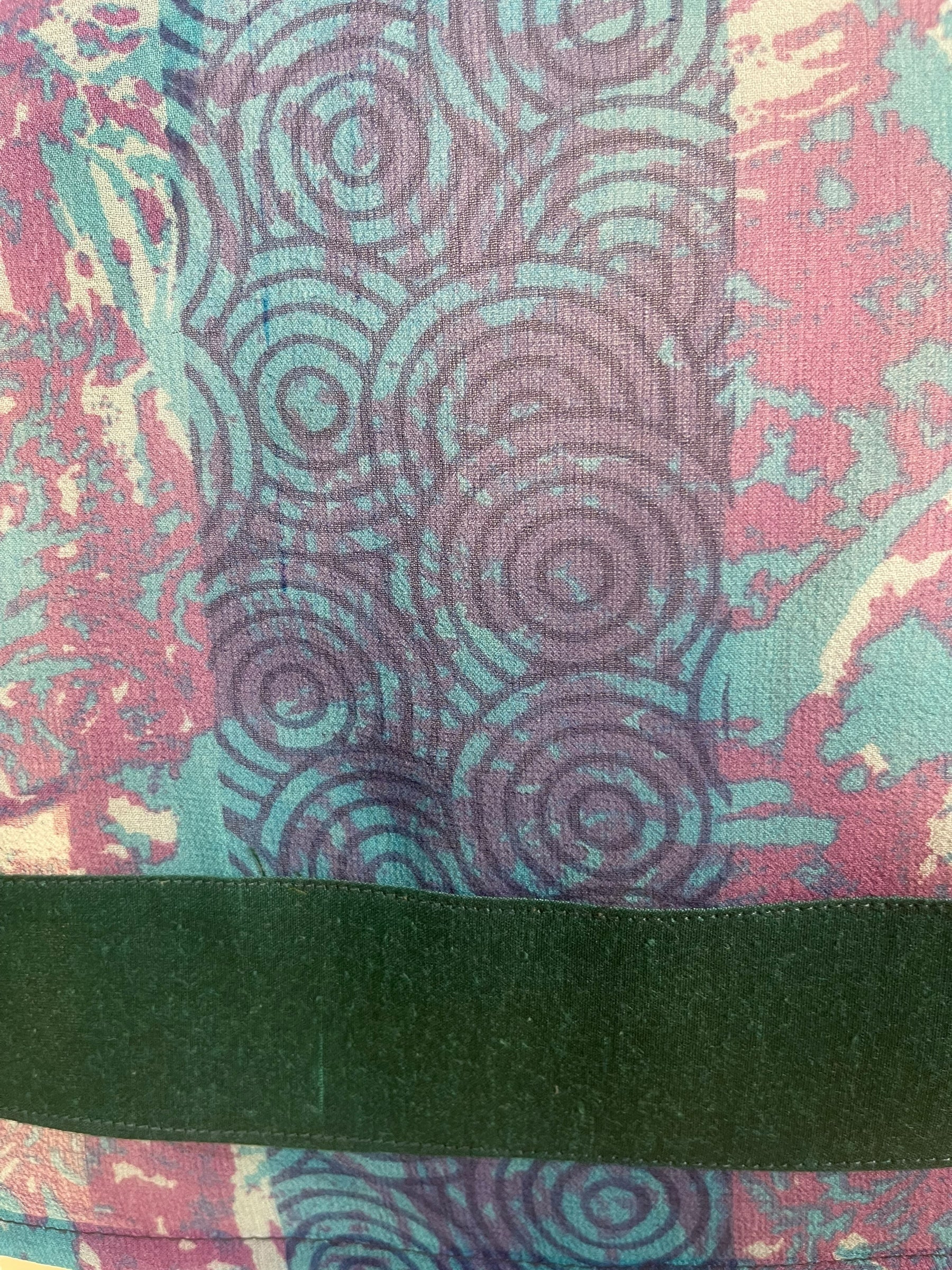 PRG8123 Sheer Avatar Pure Silk Side Slit Top