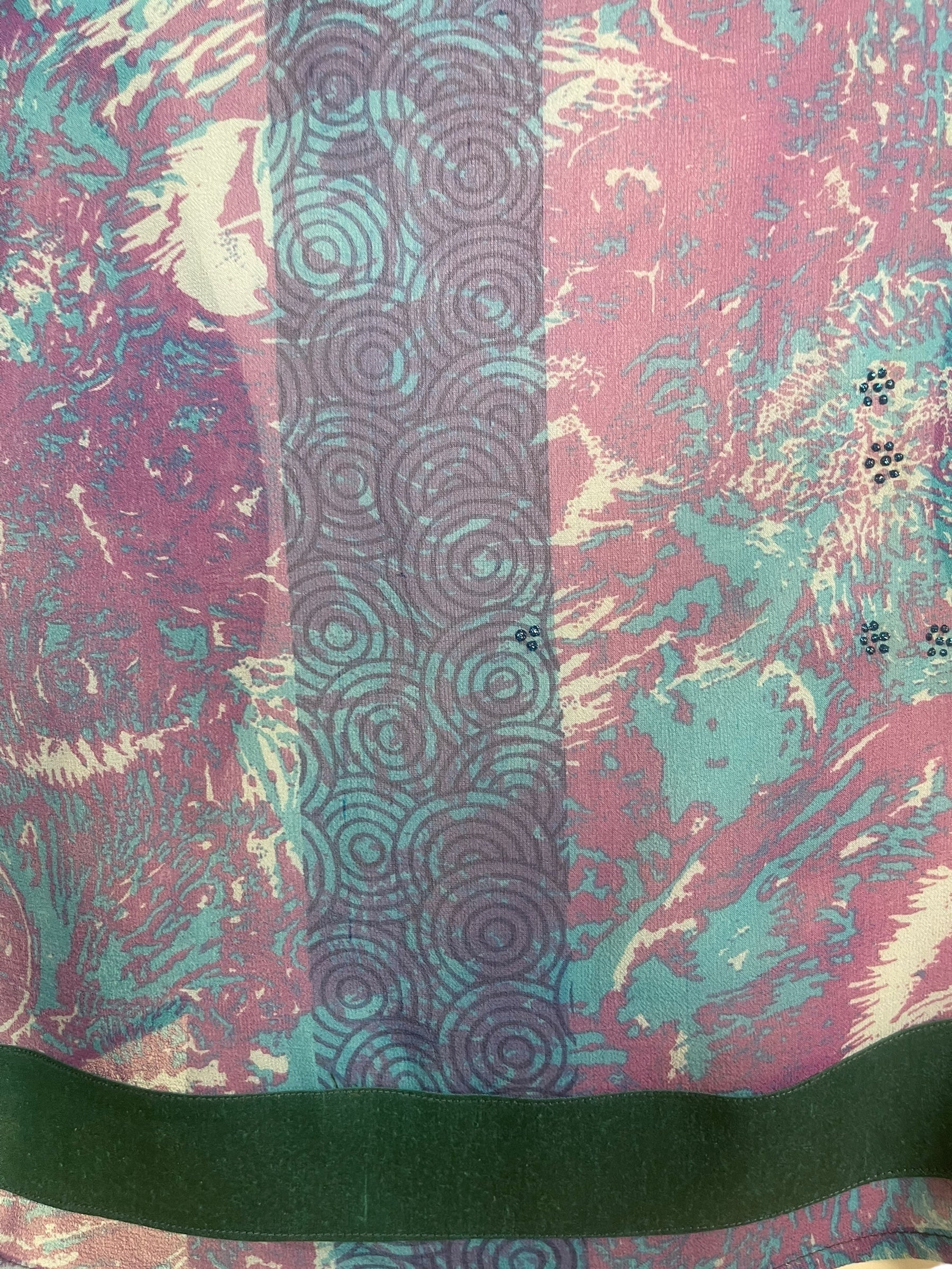 PRG8123 Sheer Avatar Pure Silk Side Slit Top