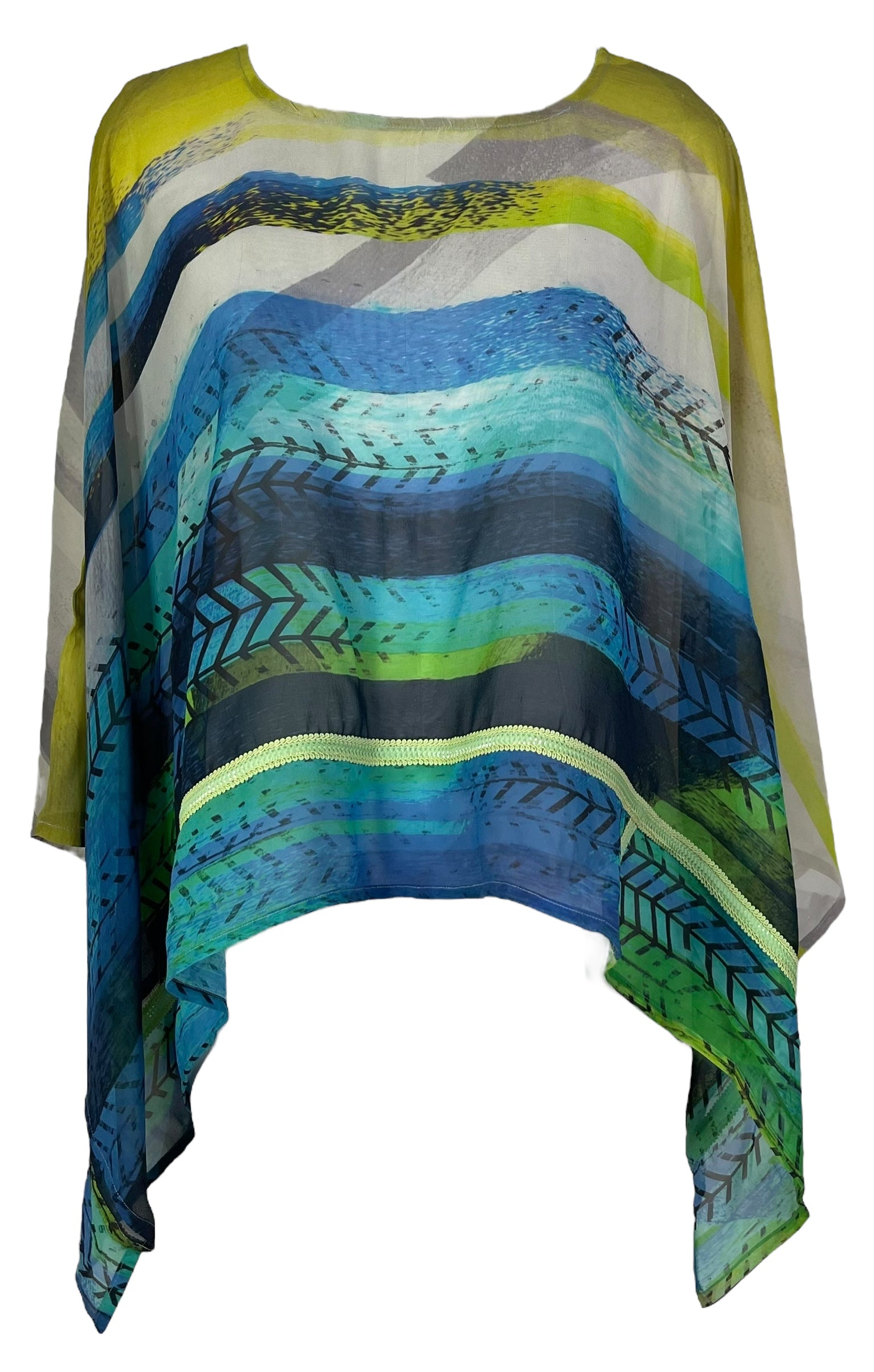 REVOLUTIONHER PRG6604 Sheer Avatar Pure Silk Capelet Poncho
