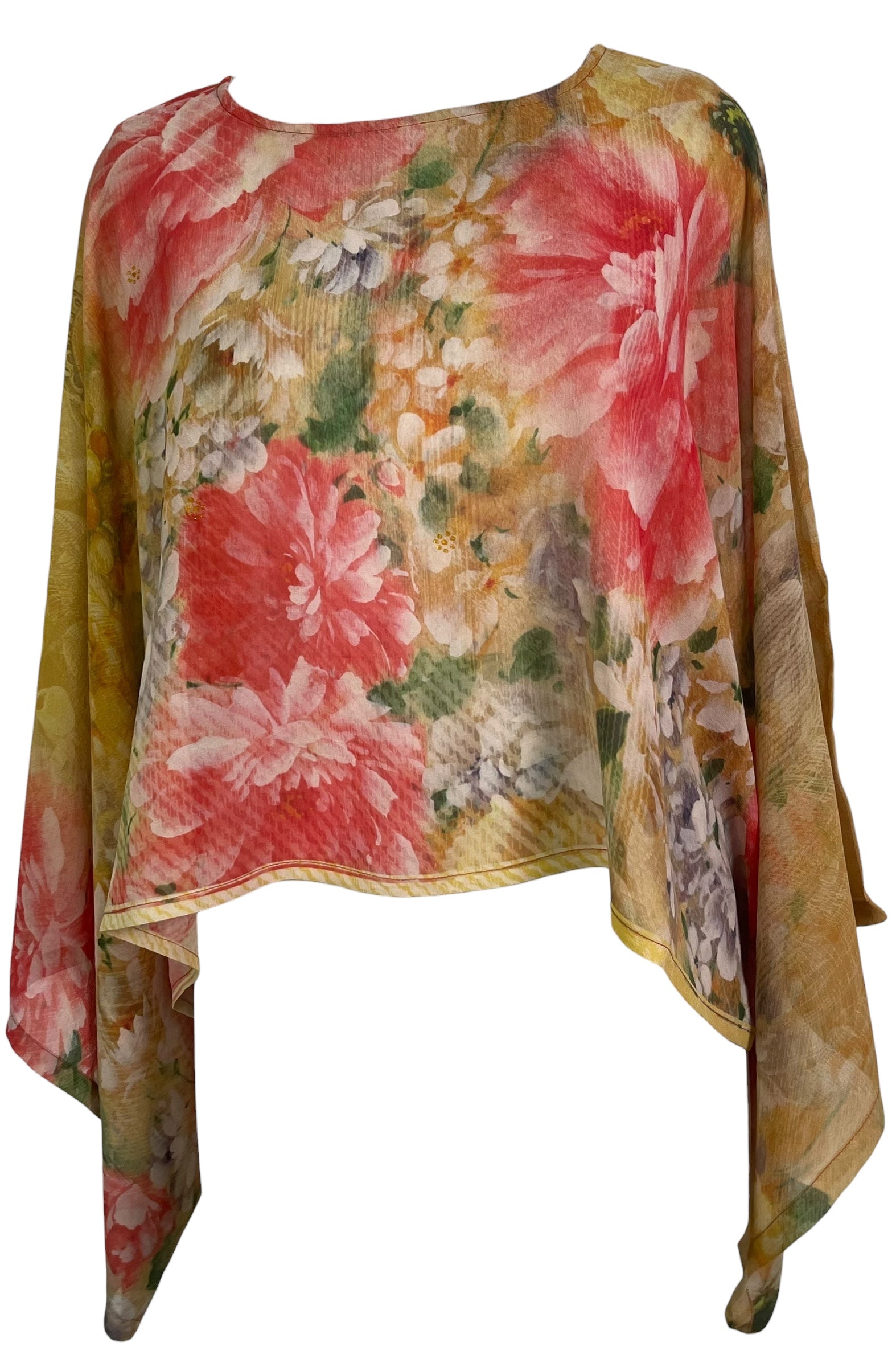 PREVIEW PRG8769 Sheer Avatar Pure Silk Kimono-Sleeved Top by MARCH2026 – Handmade ethical Kimono Top from sariKNOTsari using upcycled silk. Designed in Canada for travel and slow fashion, loved from Toronto to LA to Sydney. Featuring Zsiska, Bryn Walker and Artisan Leather coats by Rejean Pepin, Pepin designs