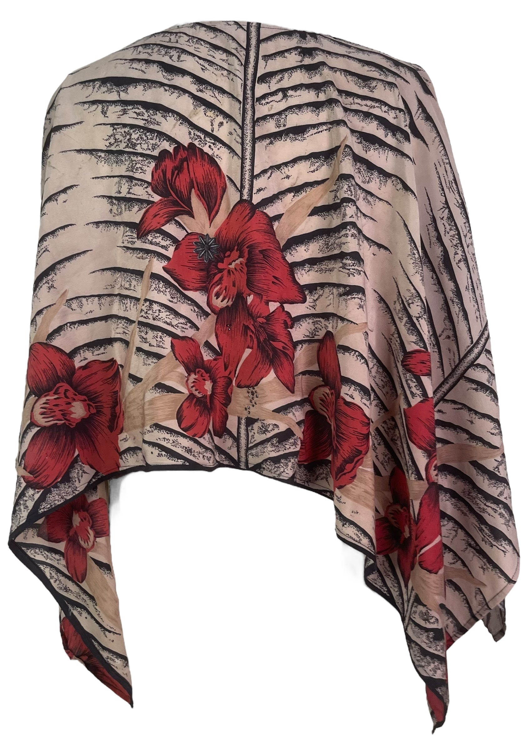 PREVIEW PRC7505 Pure Silk Wabi Sabi Capelet Poncho by DECEMBER2025 – Handmade ethical Poncho from sariKNOTsari using upcycled silk. Designed in Canada for travel and slow fashion, loved from Toronto to LA to Sydney.