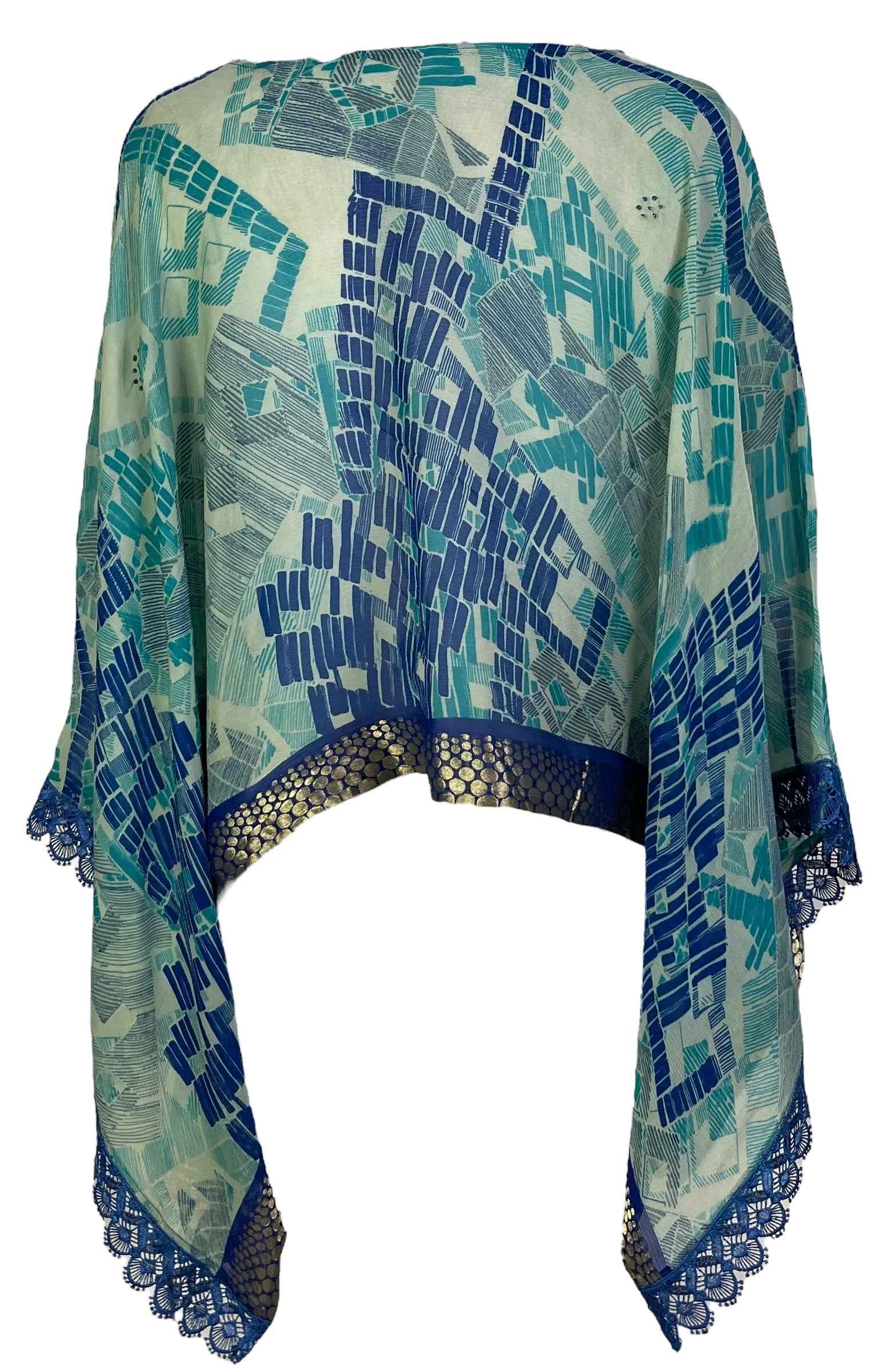 PRG7102 Sheer Avatar Pure Silk Capelet Poncho