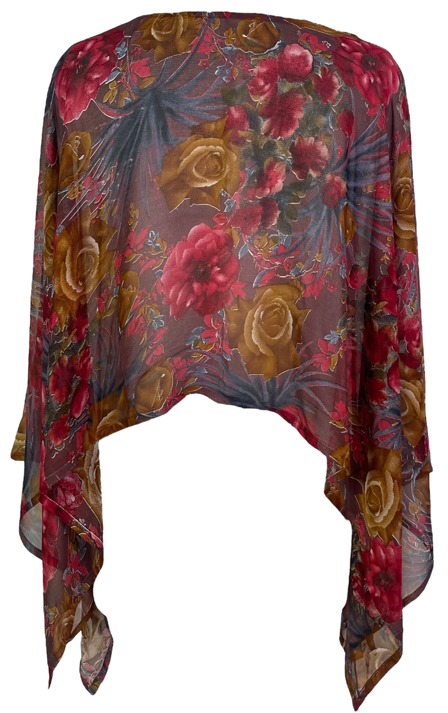 DEEANNS PRG7199 Sheer Avatar Pure Silk Capelet Poncho