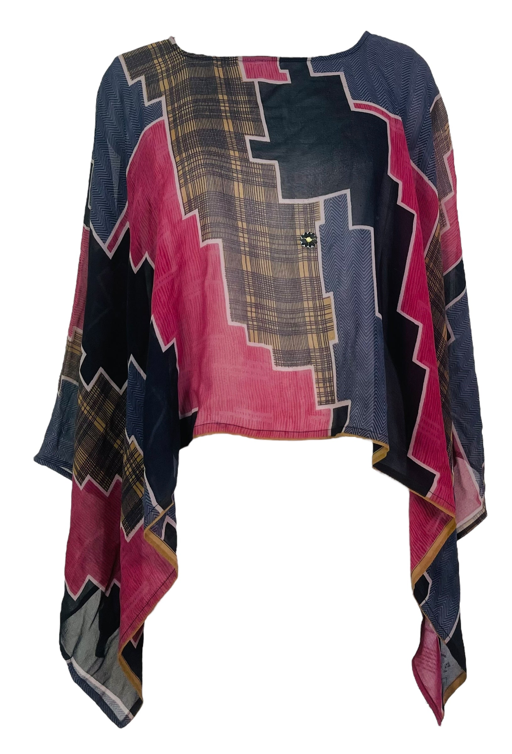 PRG7862 Sheer Avatar Pure Silk Capelet Poncho