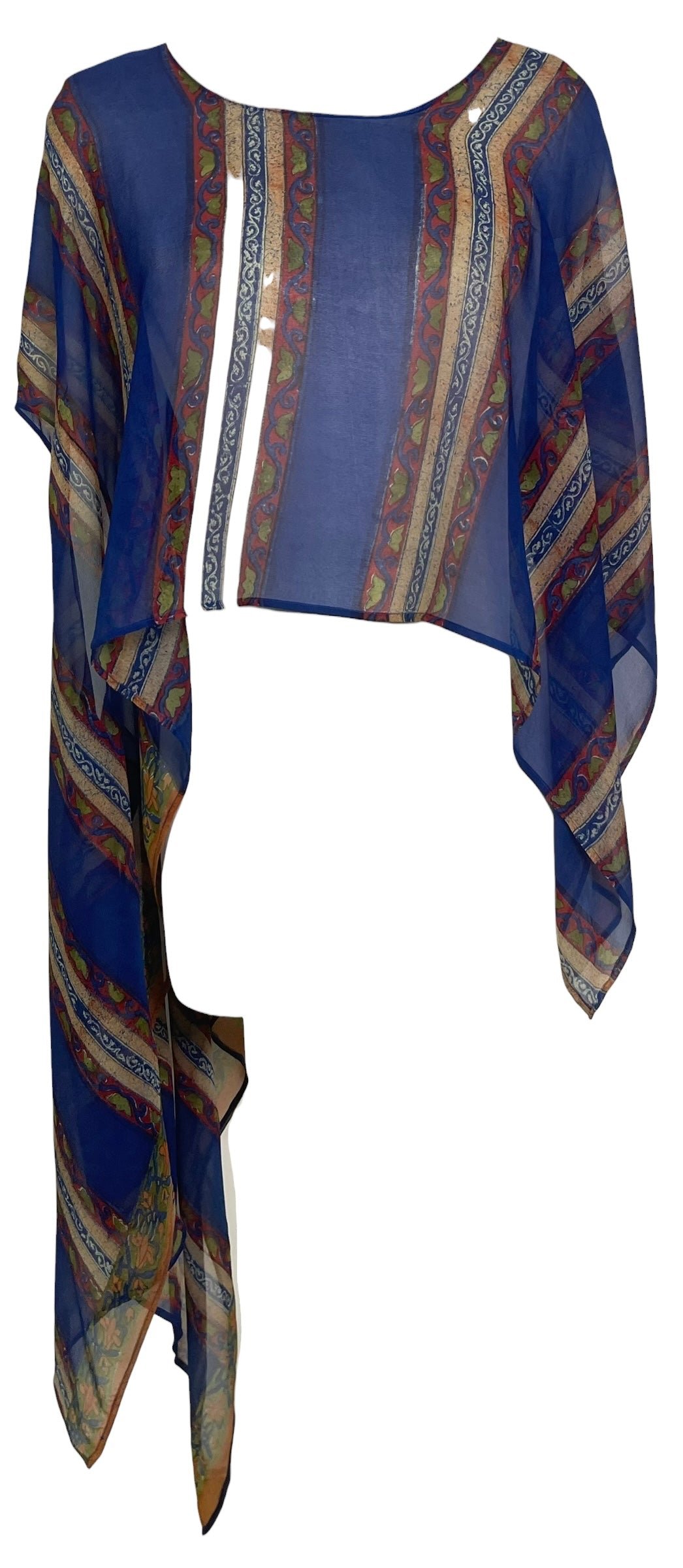 PREVIEW PRG8632 Sheer Avatar Pure Silk Versatile Vest by MARCH2026 – Handmade ethical Vest from sariKNOTsari using upcycled silk. Designed in Canada for travel and slow fashion, loved from Toronto to LA to Sydney. Featuring Zsiska, Bryn Walker and Artisan Leather coats by Rejean Pepin, Pepin designs