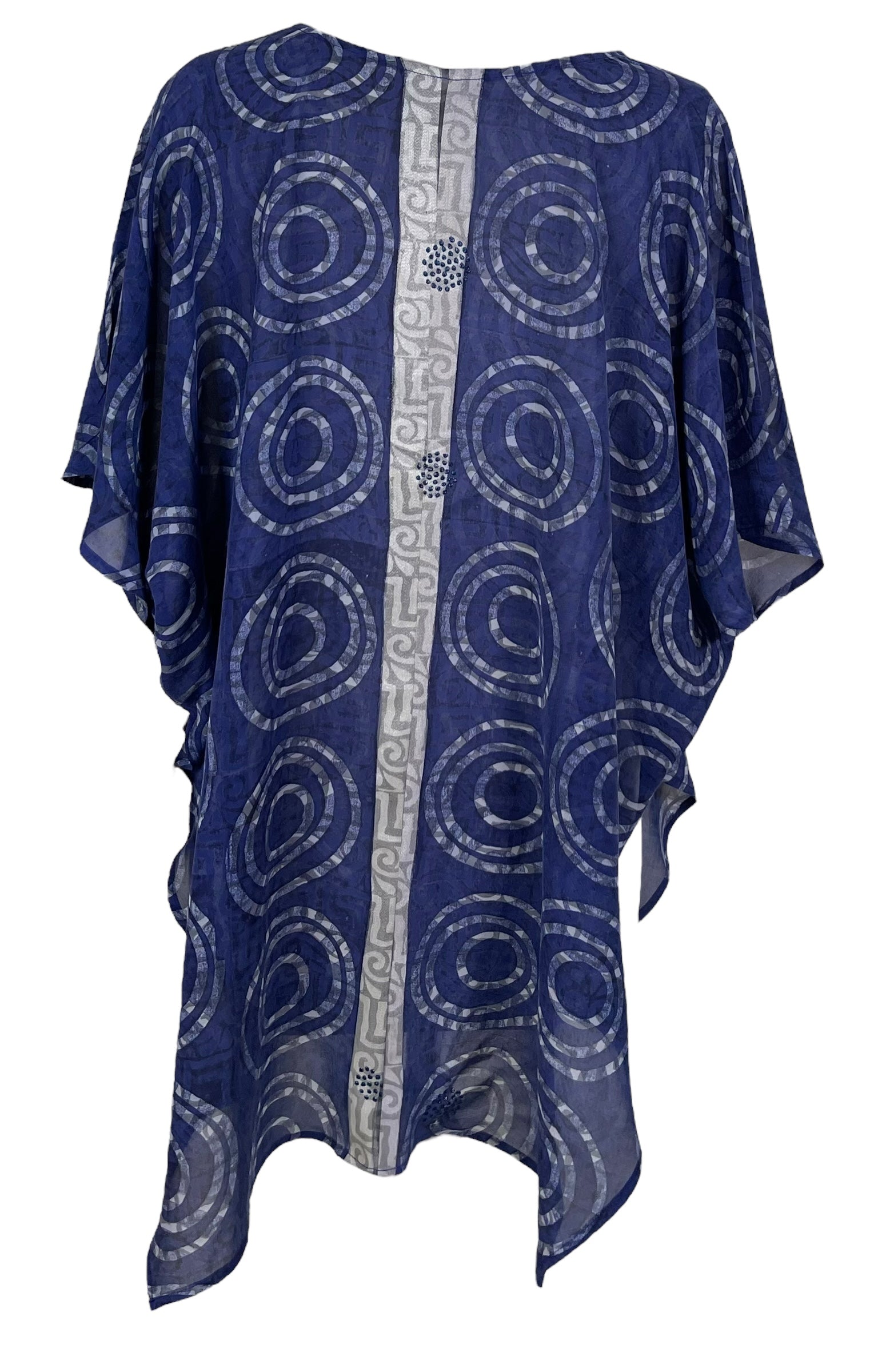 PRG7077 Sheer Avatar Pure Silk Waterfall Top