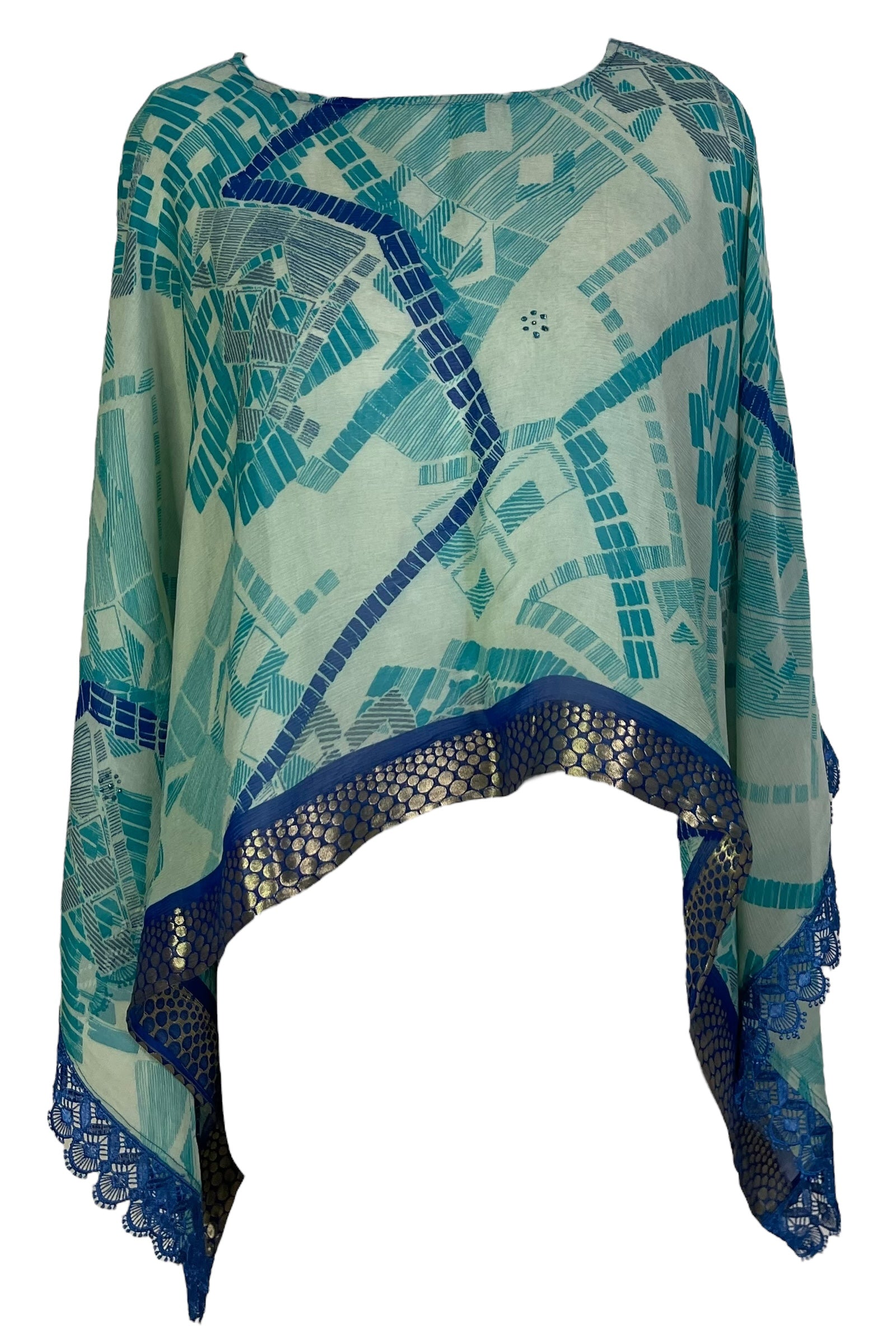 PRG7102 Sheer Avatar Pure Silk Capelet Poncho