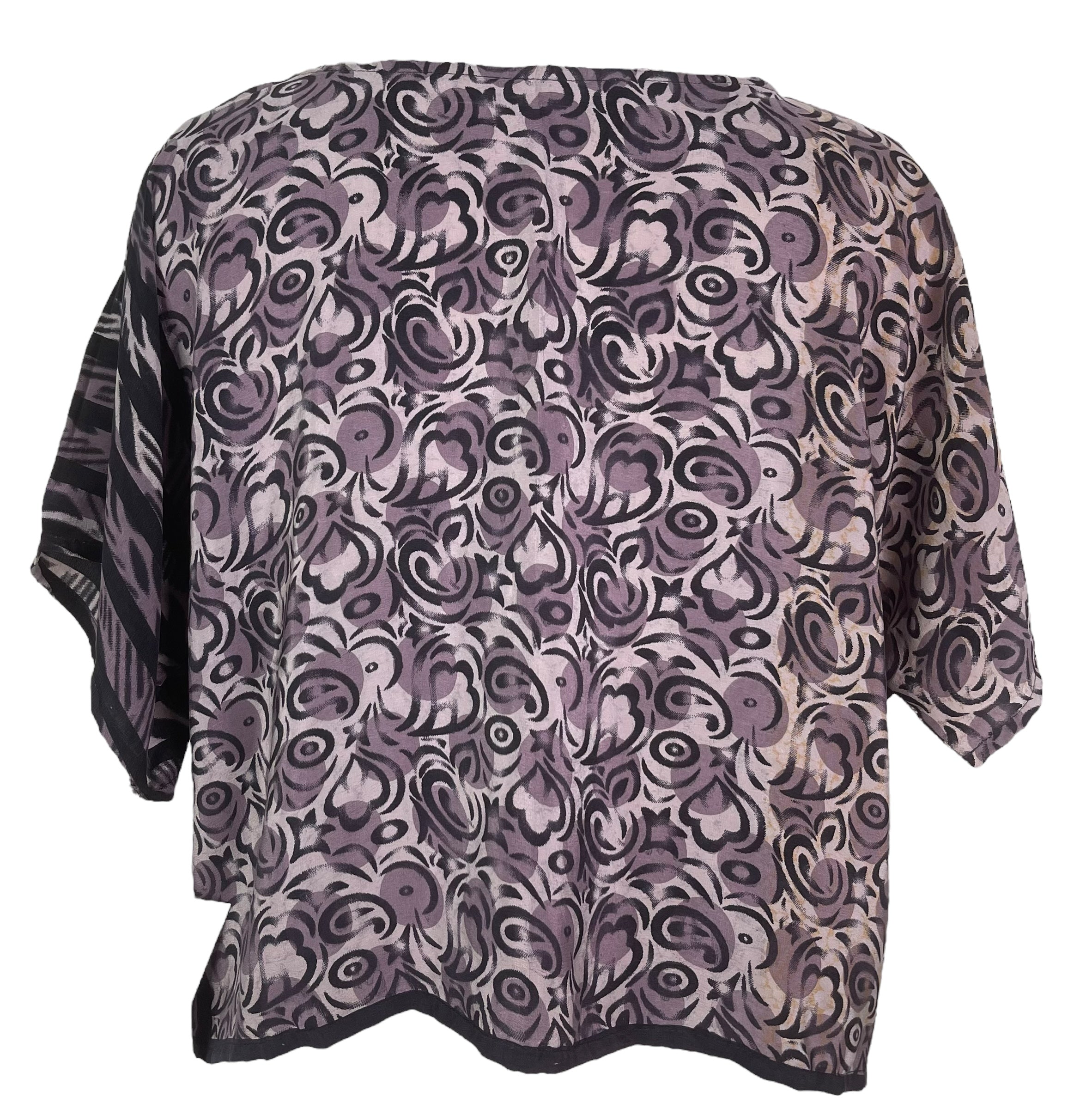 PRC8000B Avatar Pure Silk Boxy Top by DECEMBER2025 – Handmade ethical Boxy Top from sariKNOTsari using upcycled silk. Designed in Canada for travel and slow fashion, loved from Toronto to LA to Sydney.
