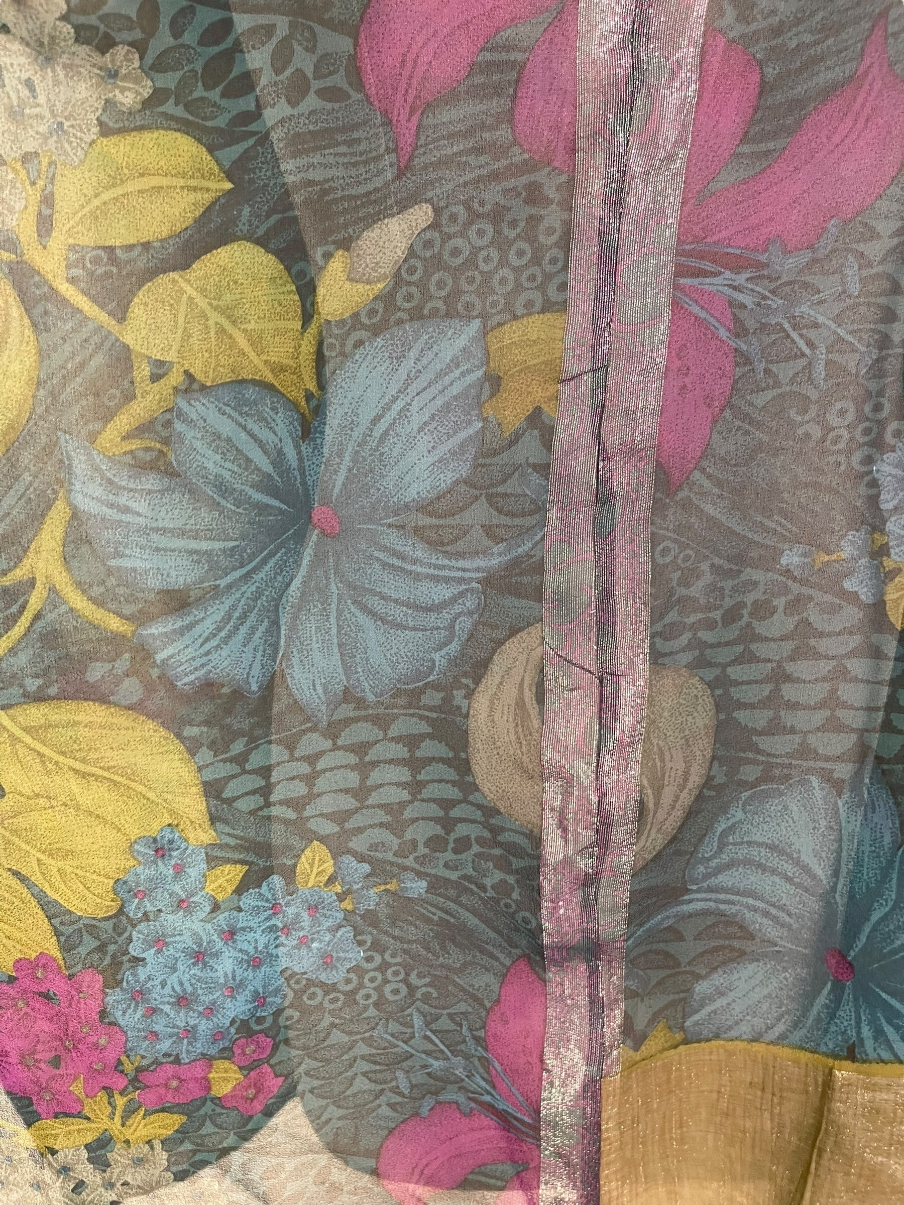 PRG7109 Sheer Avatar Pure Silk Waterfall Top