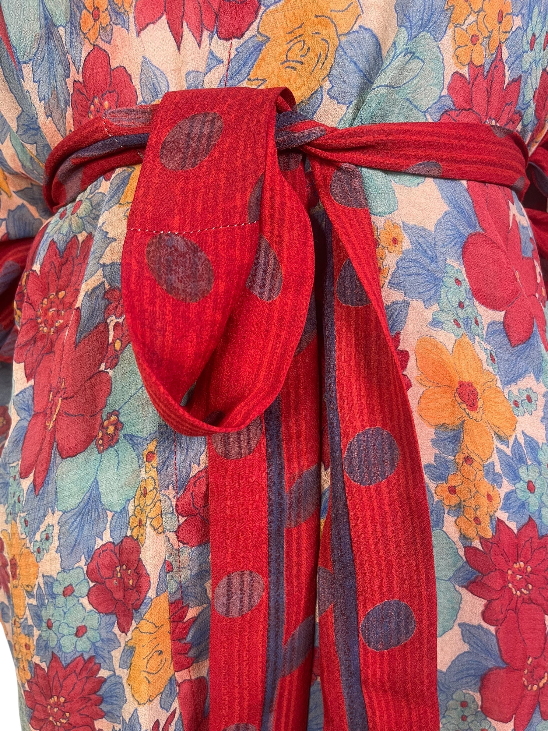 PRG8533 Sheer Wabi Sabi Pure Silk Kimono-Sleeved Jacket with Belt