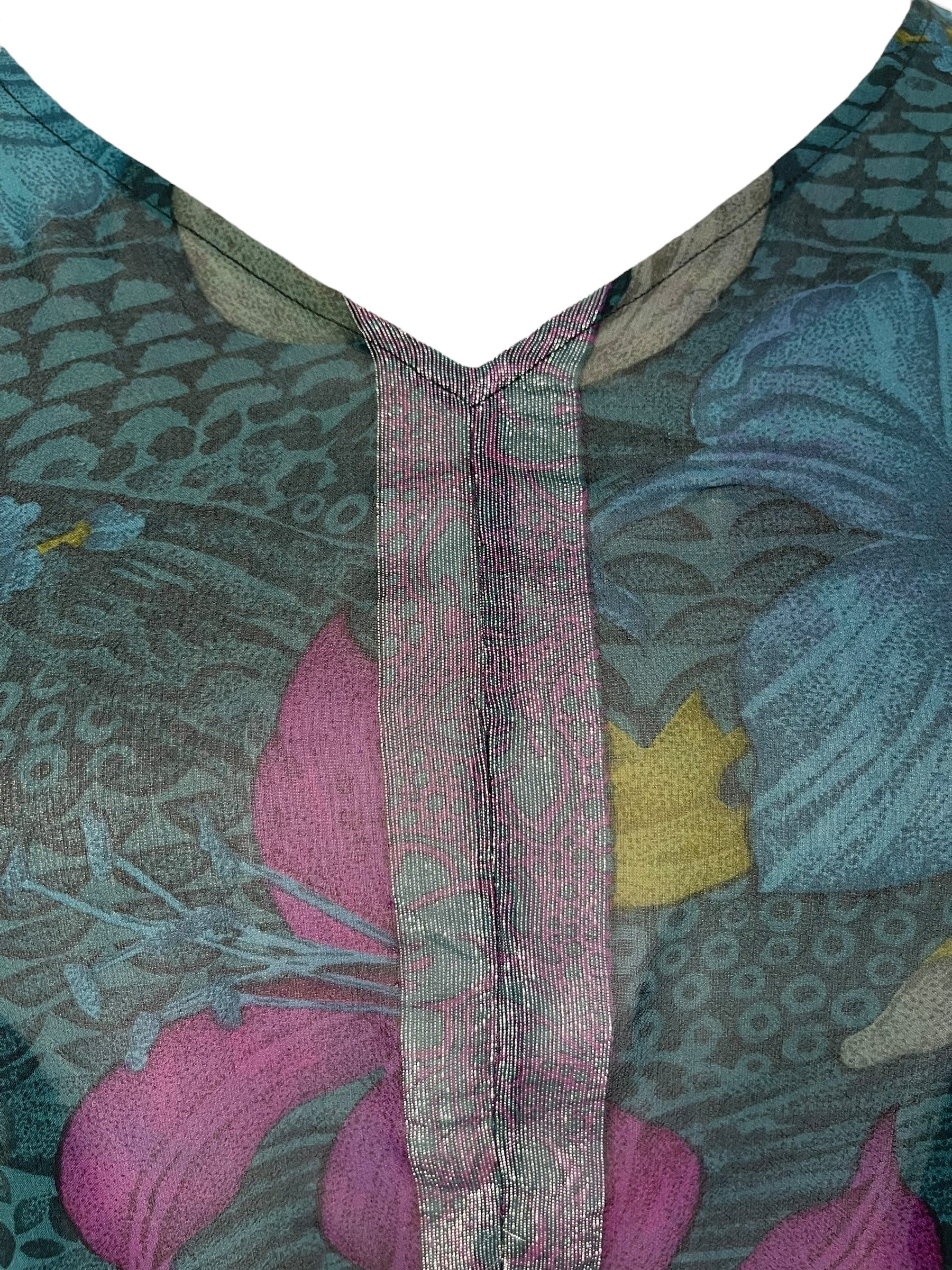 PRG7109 Sheer Avatar Pure Silk Waterfall Top