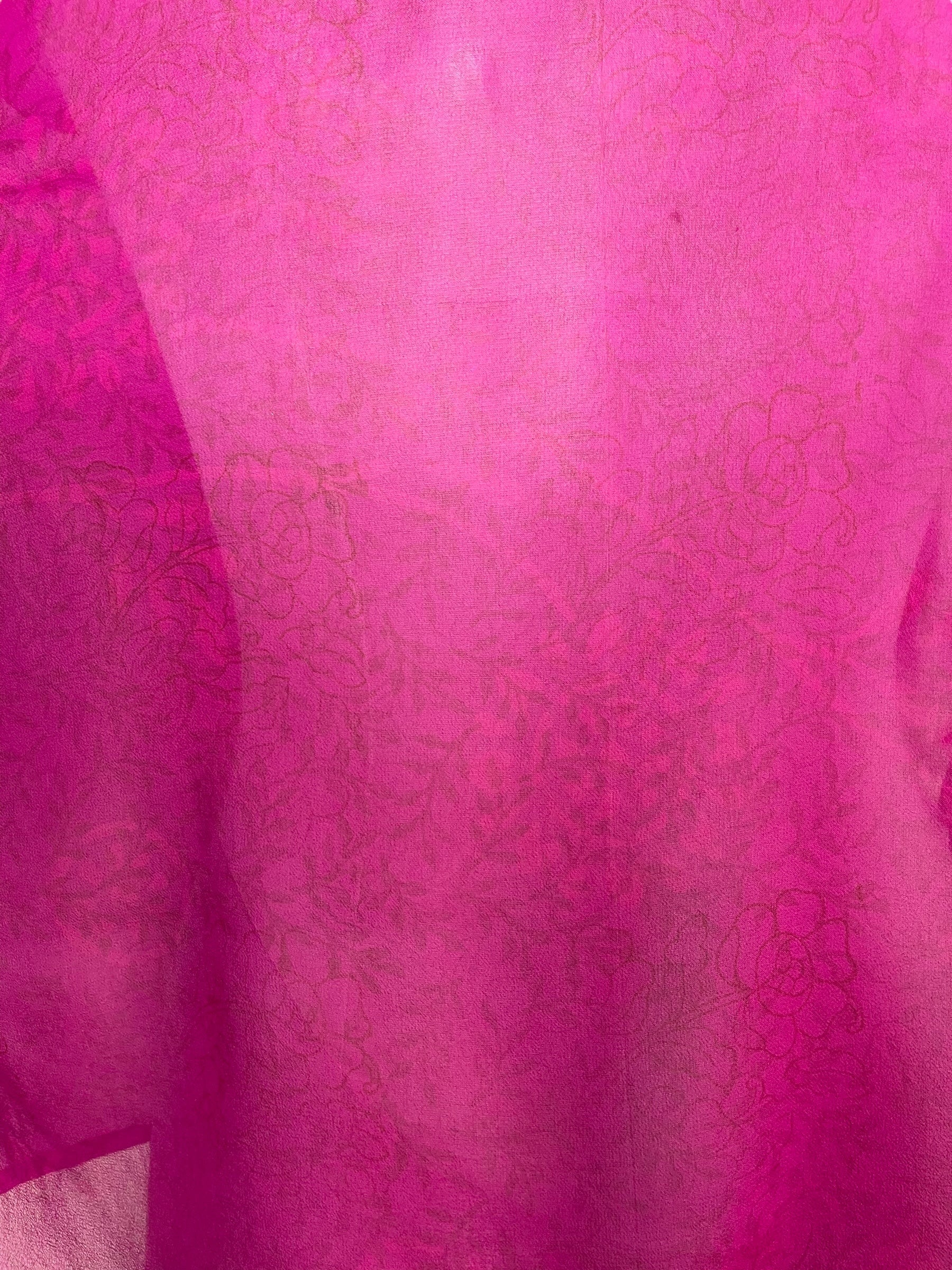 PRG8058 Sheer Avatar Pure Silk Side Slit Top