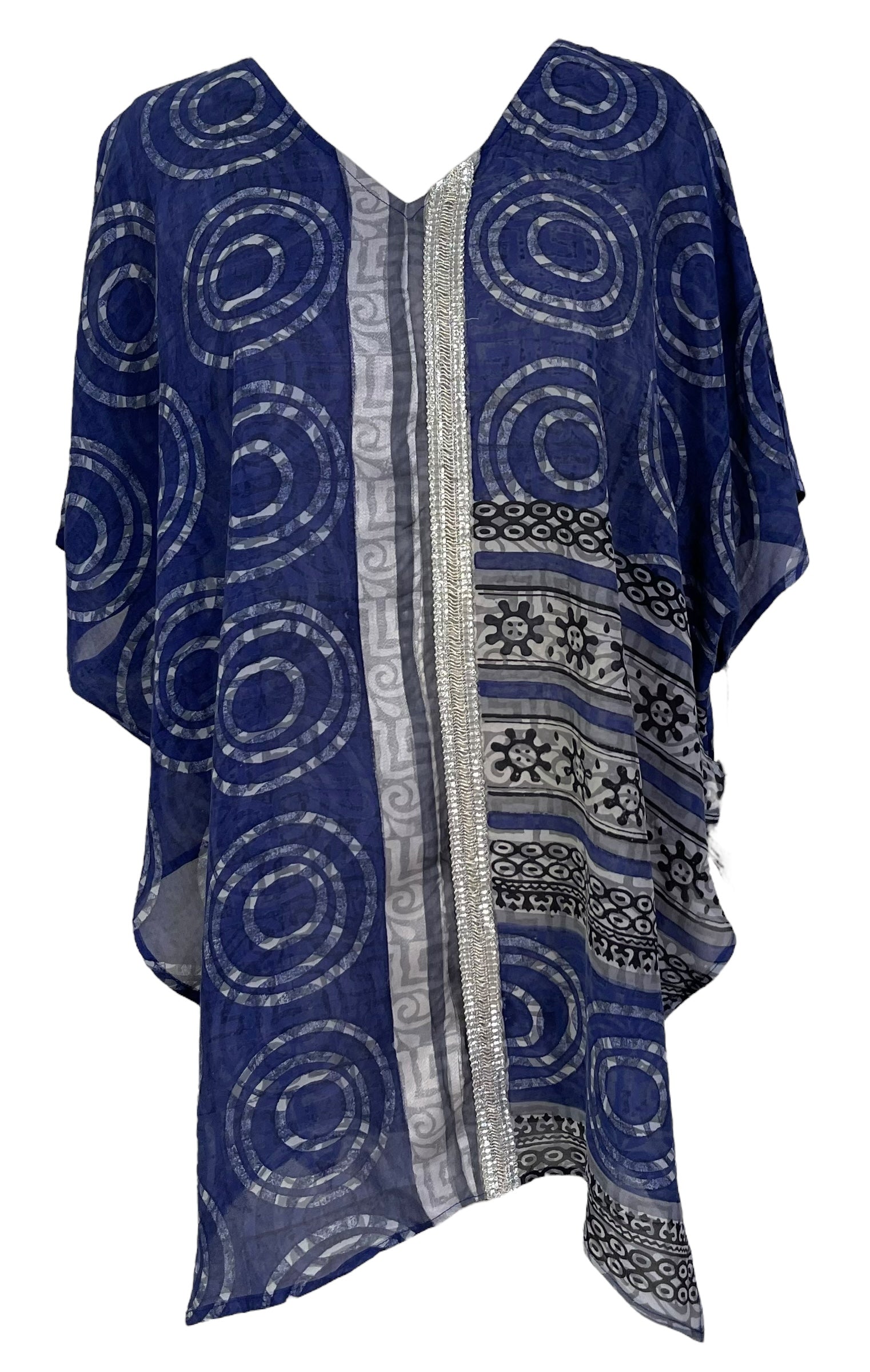 PRG7077 Sheer Avatar Pure Silk Waterfall Top