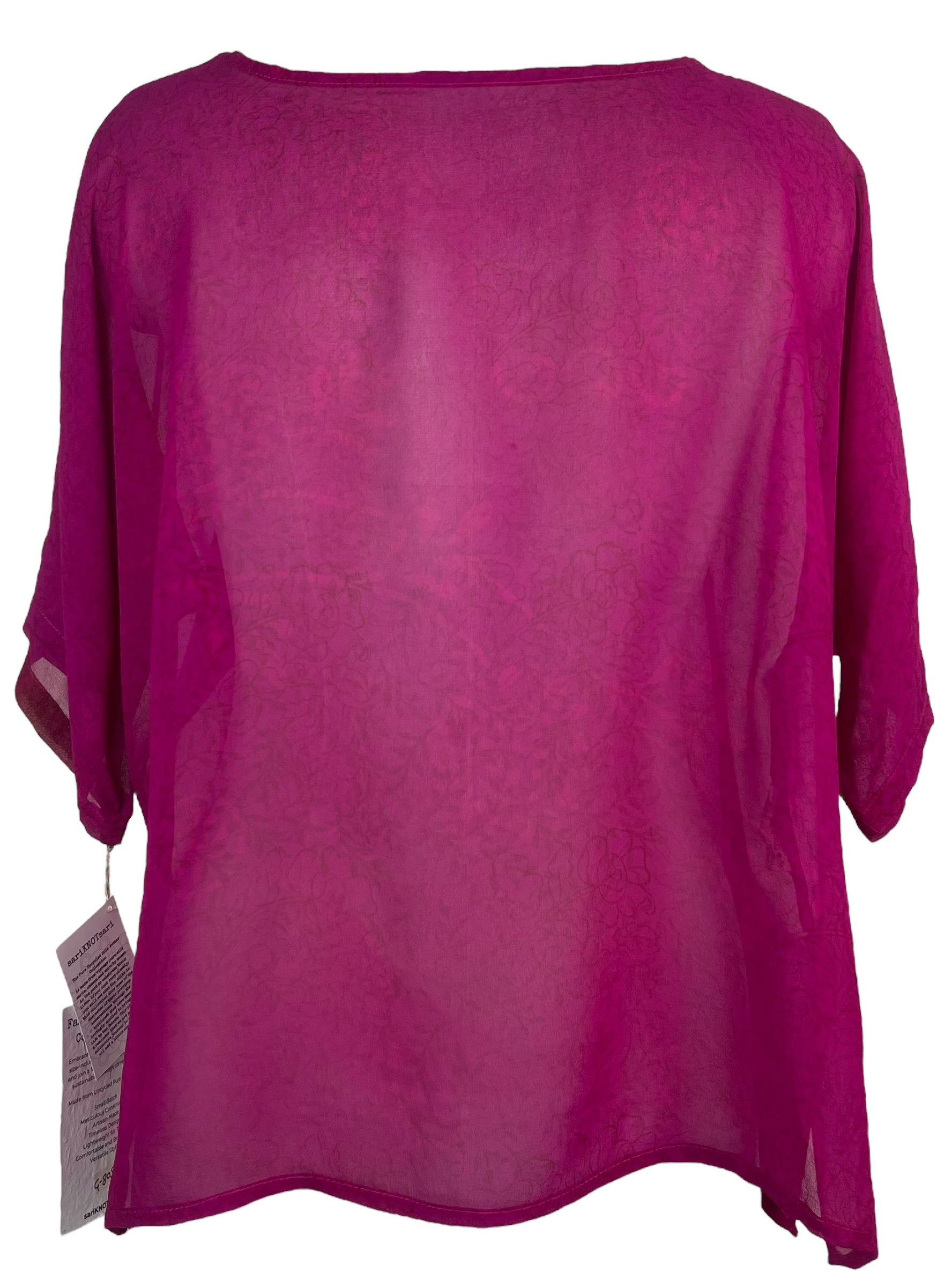 PRG8058 Sheer Avatar Pure Silk Side Slit Top