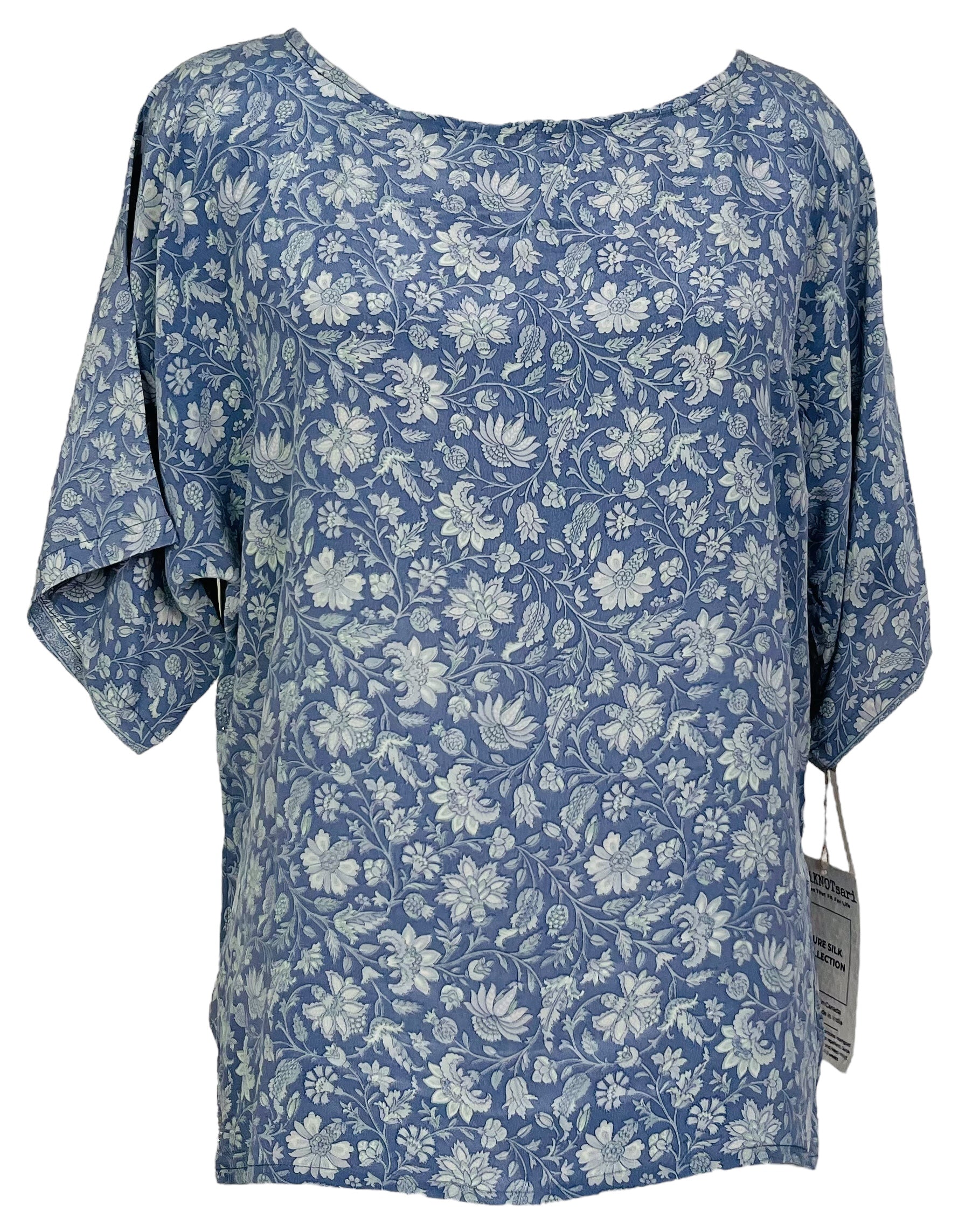 PRC6719 Wabi Sabi Pure Silk Side Slit Top