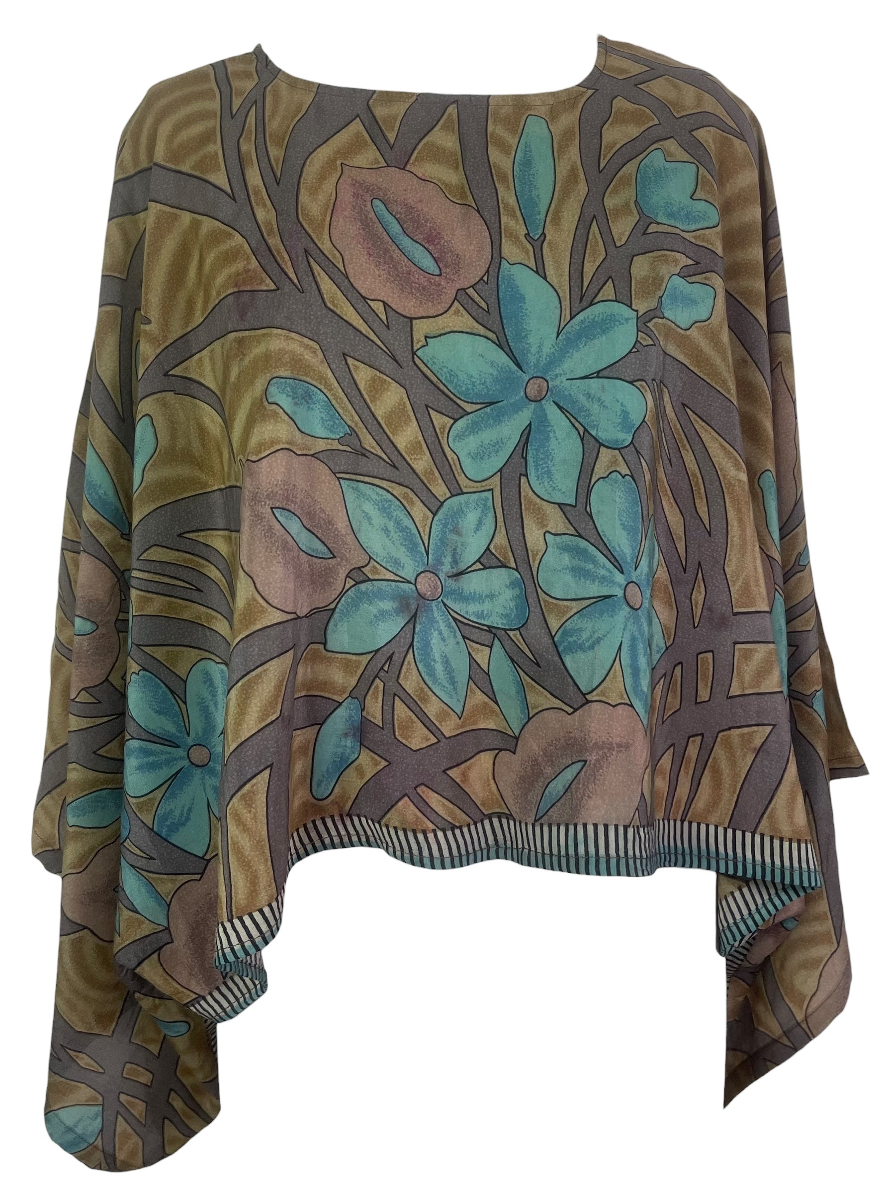 PREVIEW PRC8494 Wabi Sabi Pure Silk Kimono-Sleeved Top