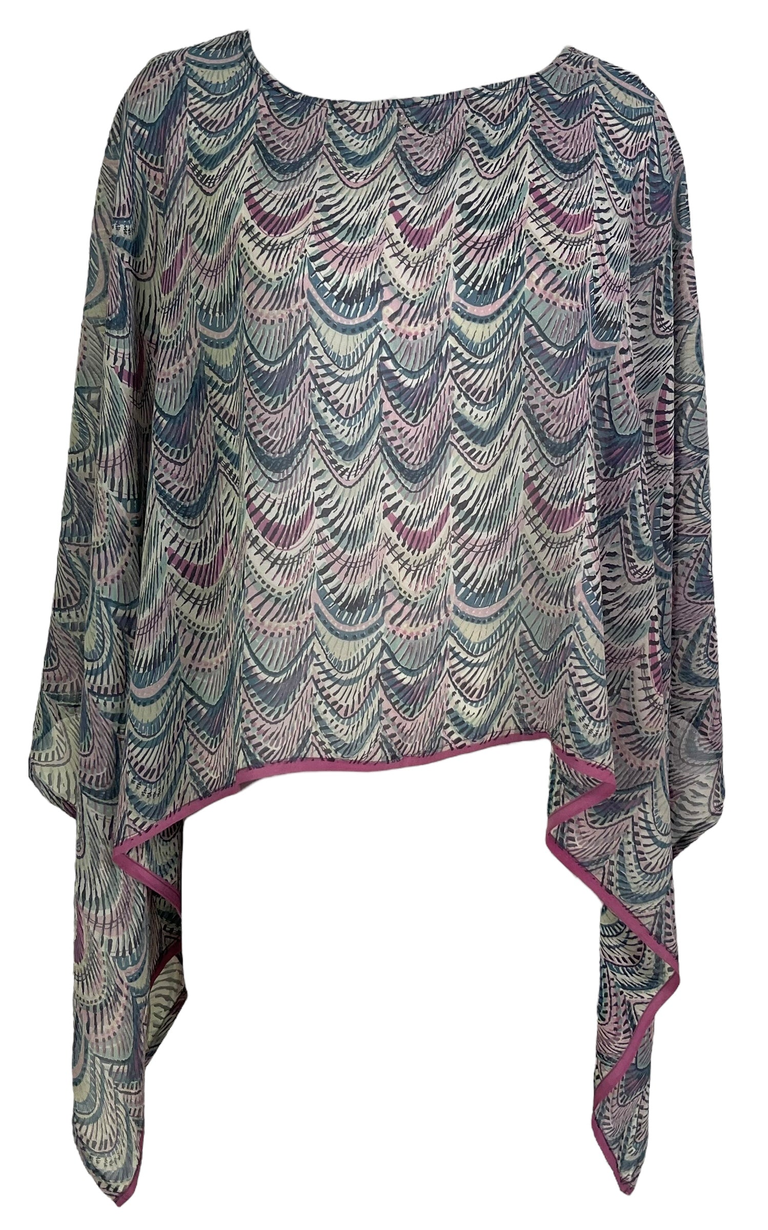 PRG7266 Sheer Avatar Pure Silk Capelet Poncho