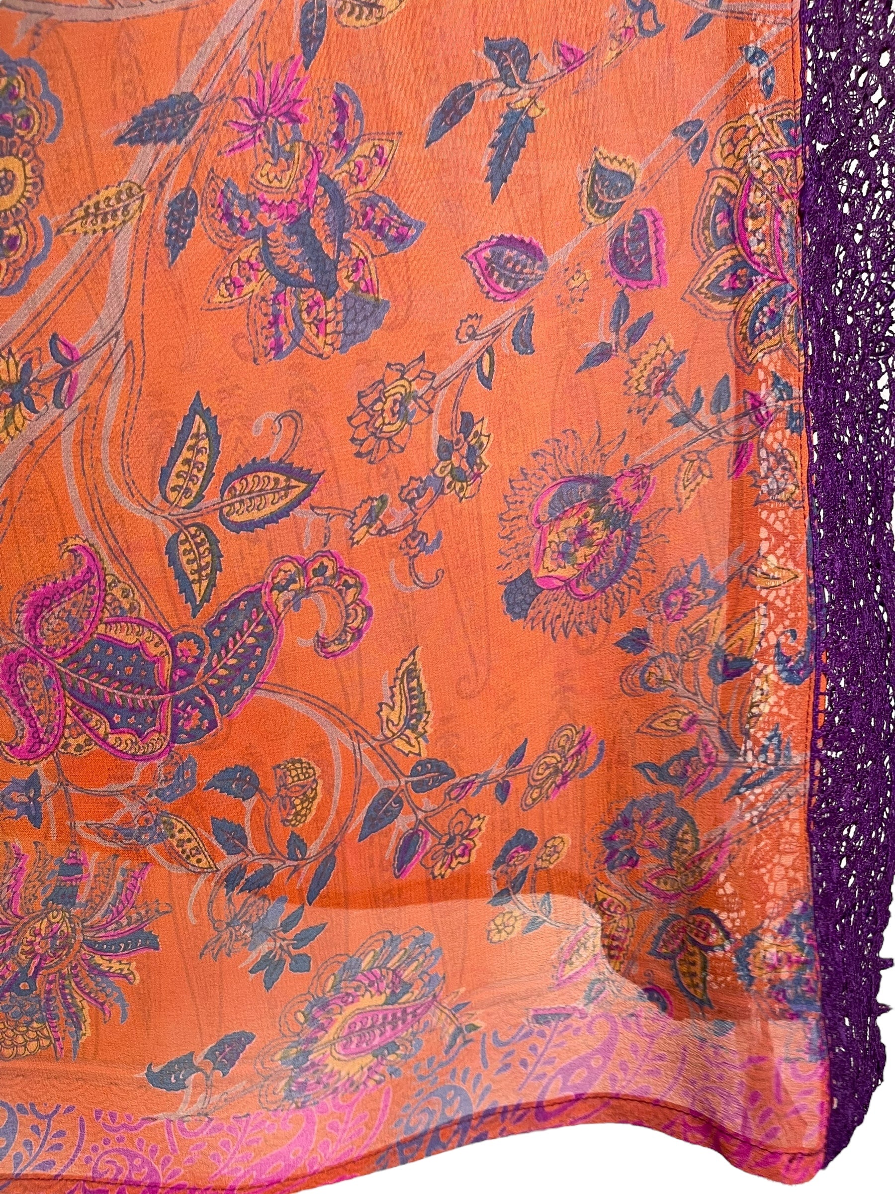 PRG7085 Sheer Avatar Pure Silk Capelet Poncho