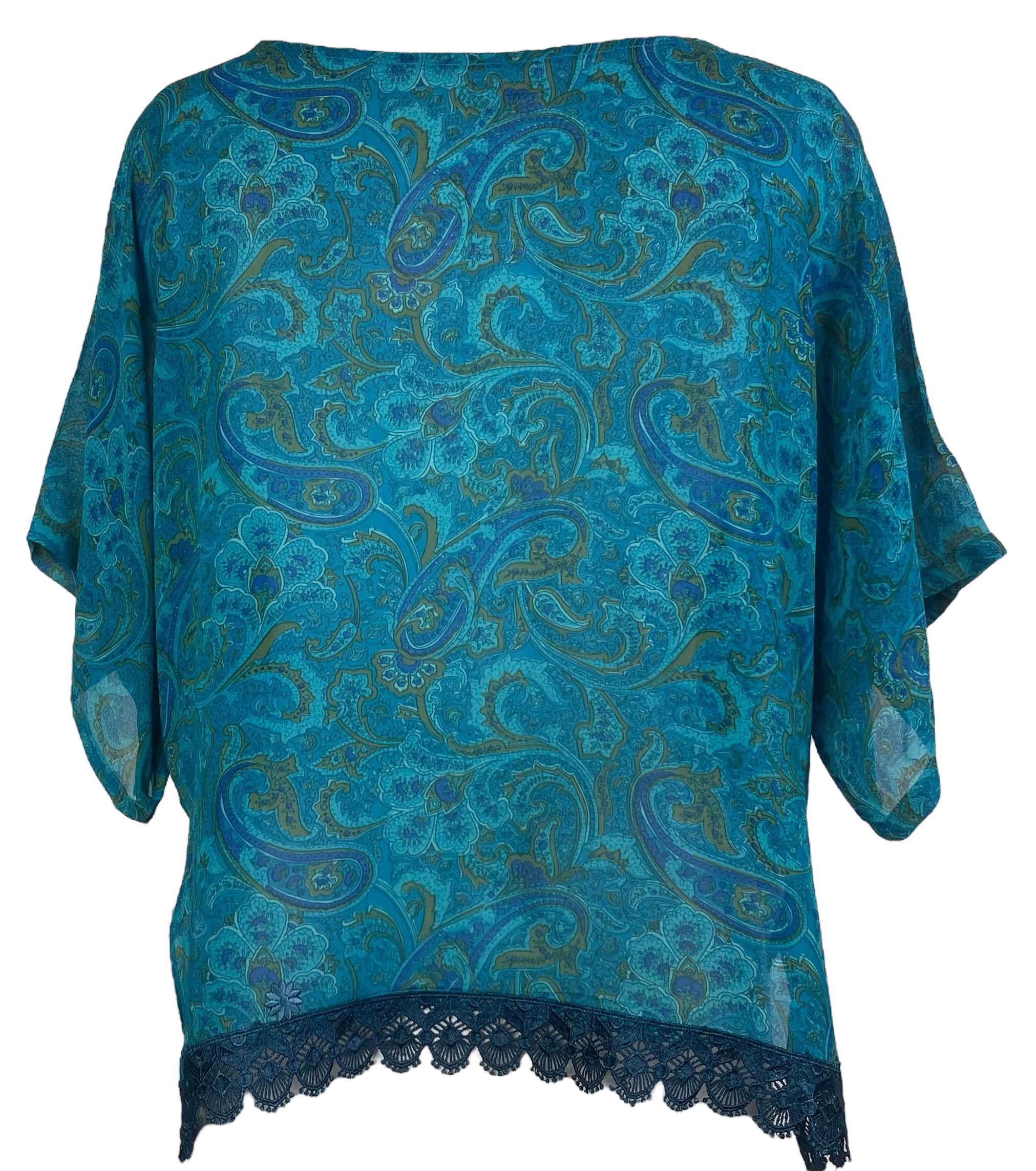 PRG8138 Sheer Avatar Pure Silk Side Slit Top