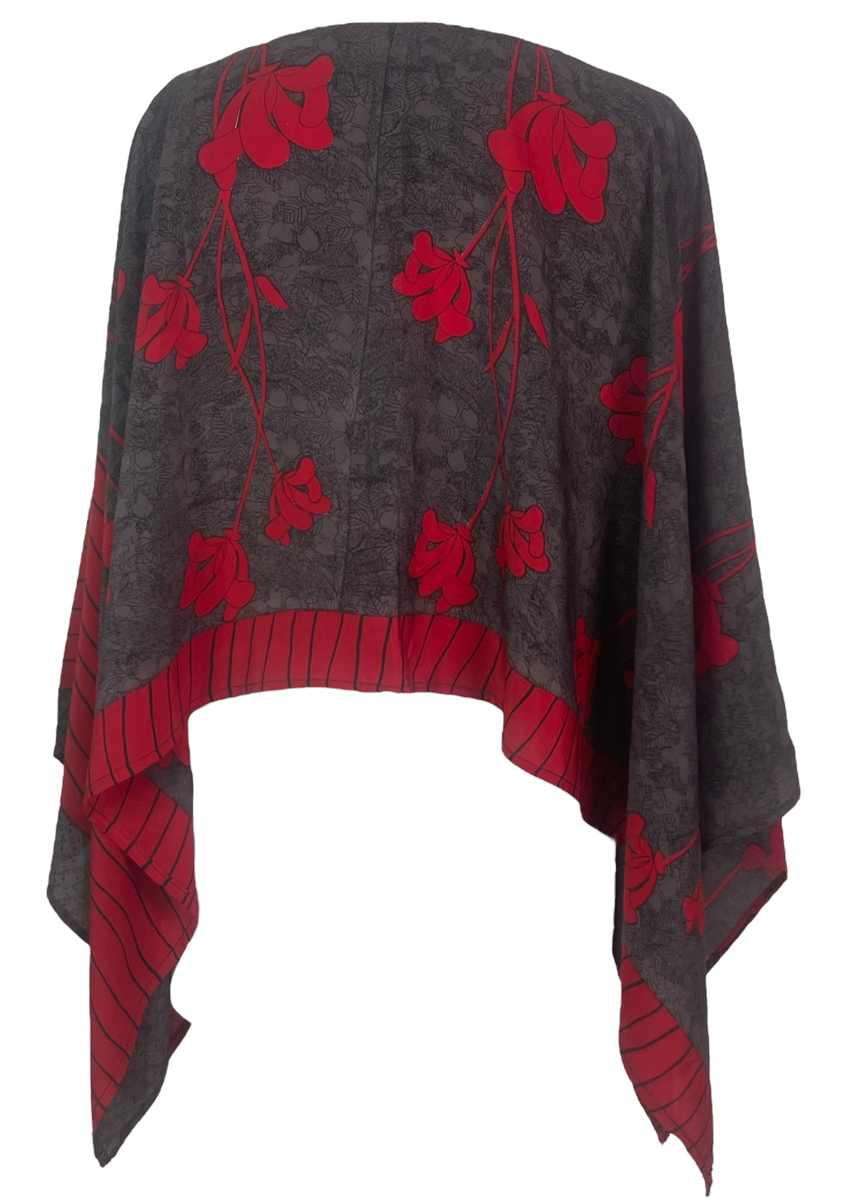 PREVIEW PRC7513 Avatar Pure Silk Capelet Poncho by DECEMBER2025 – Handmade ethical Poncho from sariKNOTsari using upcycled silk. Designed in Canada for travel and slow fashion, loved from Toronto to LA to Sydney.