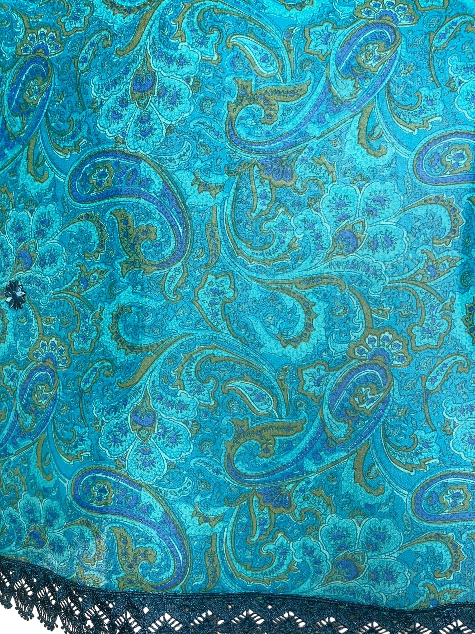 PRG8138 Sheer Avatar Pure Silk Side Slit Top