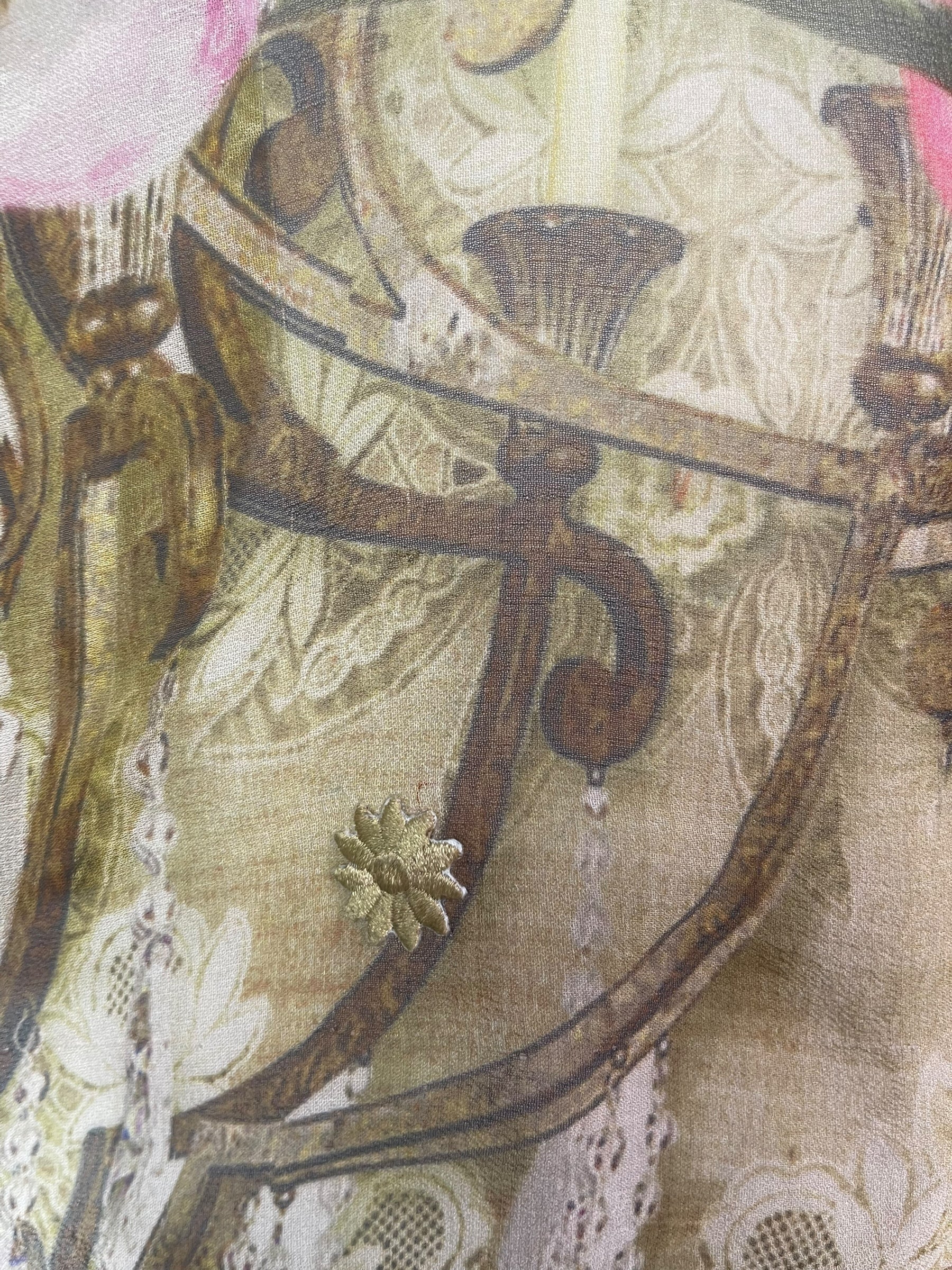 PRG8621 Sheer Wabi Sabi Pure Silk Kimono-Sleeved Top