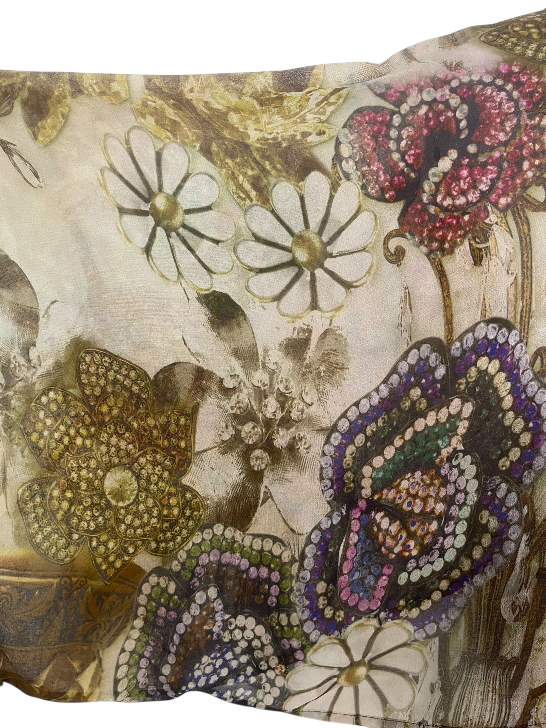 PRG8621 Sheer Wabi Sabi Pure Silk Kimono-Sleeved Top