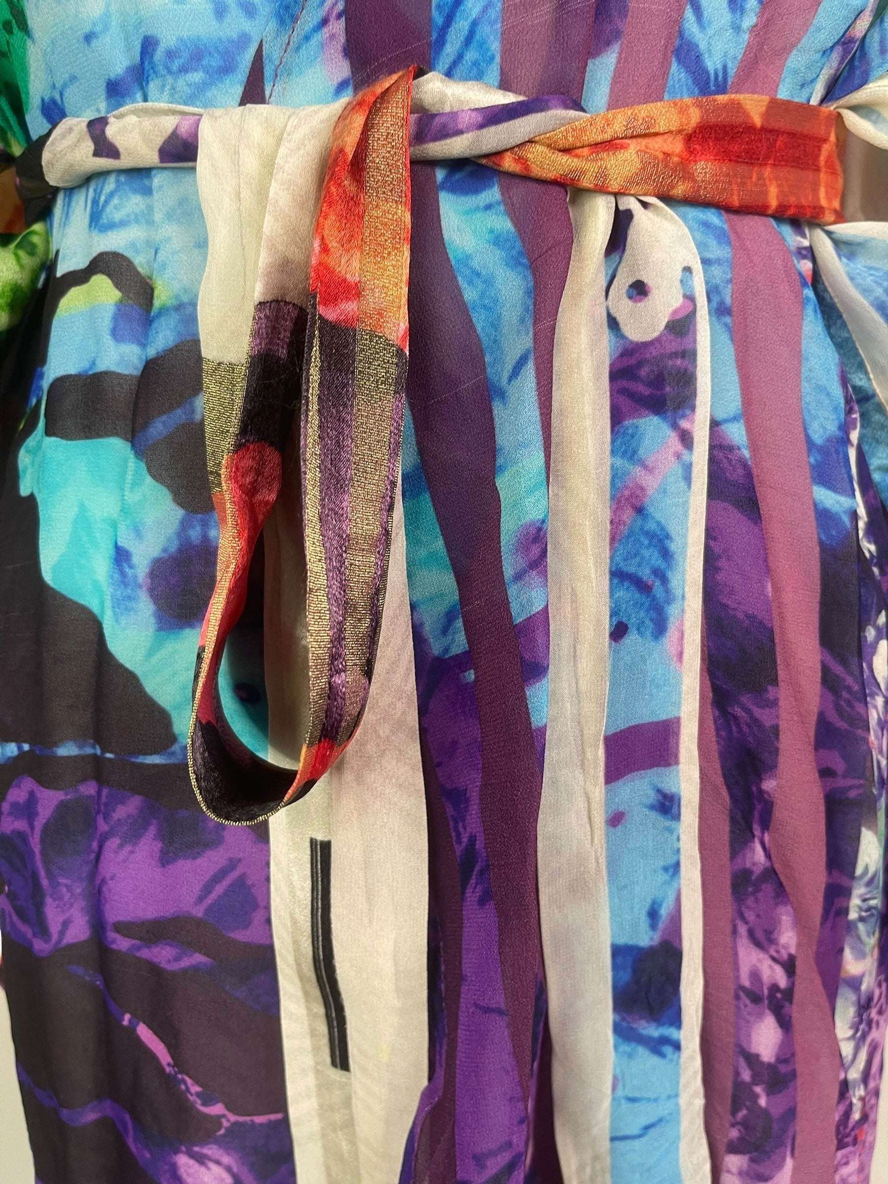 PRG8622 Sheer Wabi Sabi Pure Silk Kimono-Sleeved Jacket with Belt