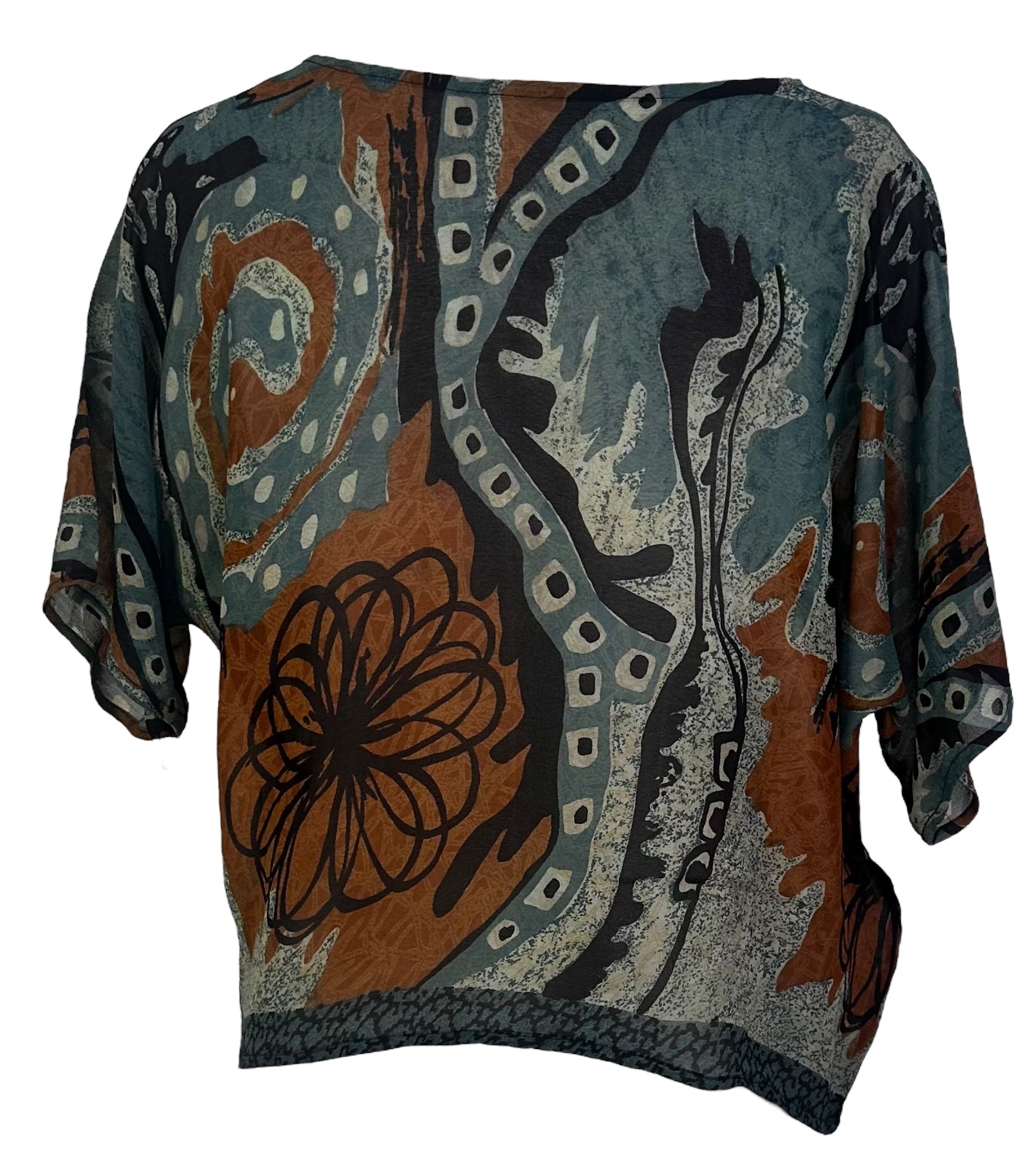 PRG5395 Sheer Wabi Sabi Pure Silk Boxy Top