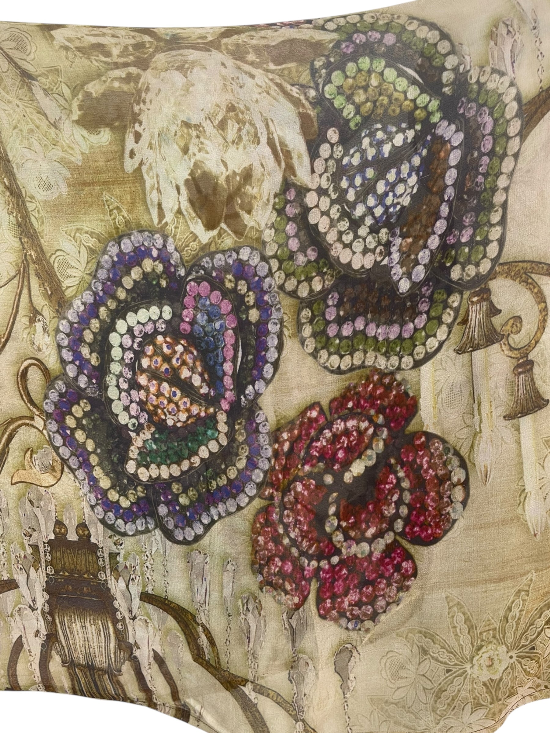 PRG8621 Sheer Wabi Sabi Pure Silk Kimono-Sleeved Top