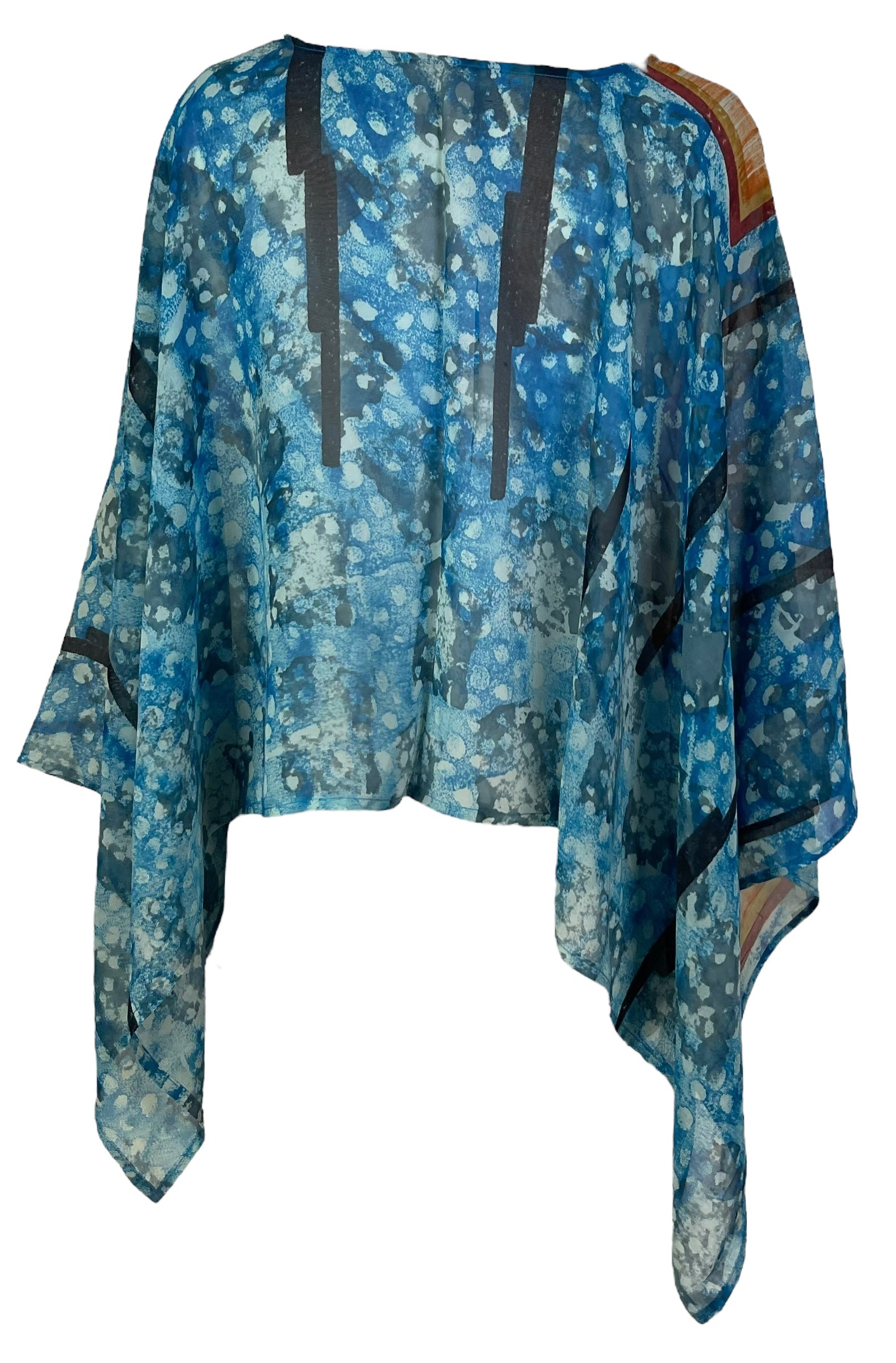 SUTTLES PRG7050 Sheer Avatar Pure Silk Capelet Poncho