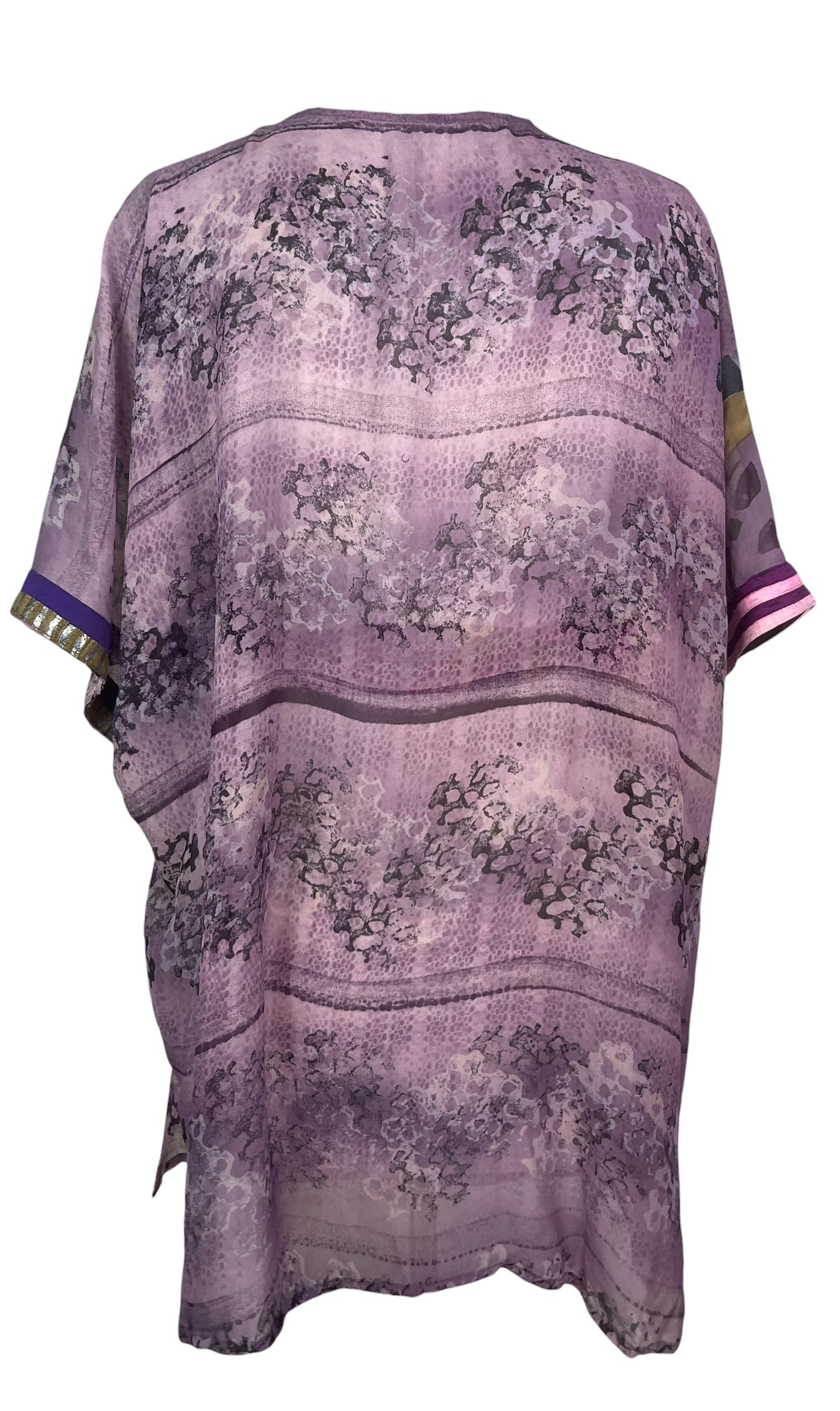 PREVIEW PRG8516 Sheer Wabi Sabi Pure Silk Kimono-Sleeved Jacket with Belt by MARCH2026 – Handmade ethical Short Kimono from sariKNOTsari using upcycled silk. Designed in Canada for travel and slow fashion, loved from Toronto to LA to Sydney. Featuring Zsiska, Bryn Walker and Artisan Leather coats by Rejean Pepin, Pepin designs