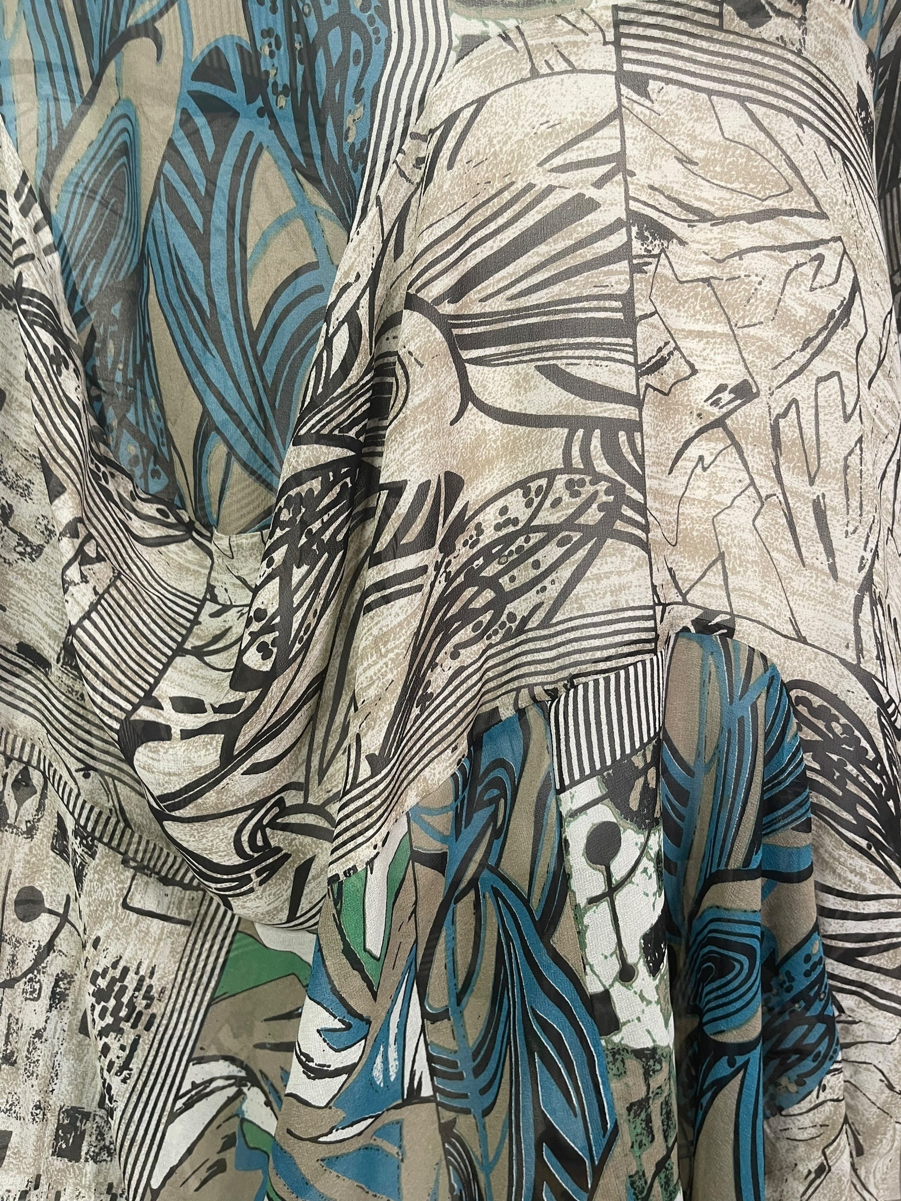 PREVIEW PRG8431 Sheer Avatar Pure Silk Sculptural Long Tunic Dress by FEBRUARY2026 – Handmade ethical Sculptural Dress from sariKNOTsari using upcycled silk. Designed in Canada for travel and slow fashion, loved from Toronto to LA to Sydney.